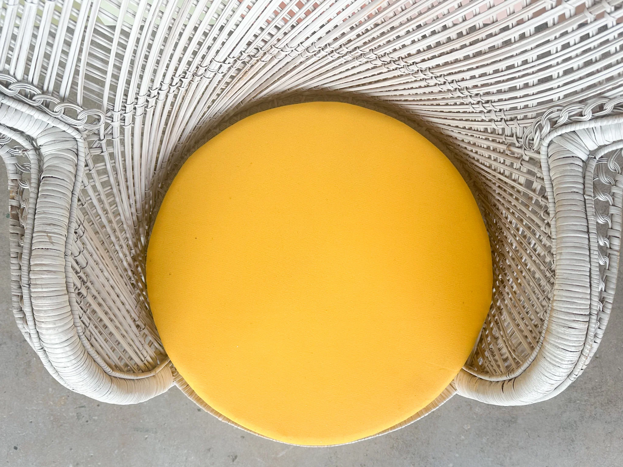 Painted Rattan Peacock Chair - Image 7