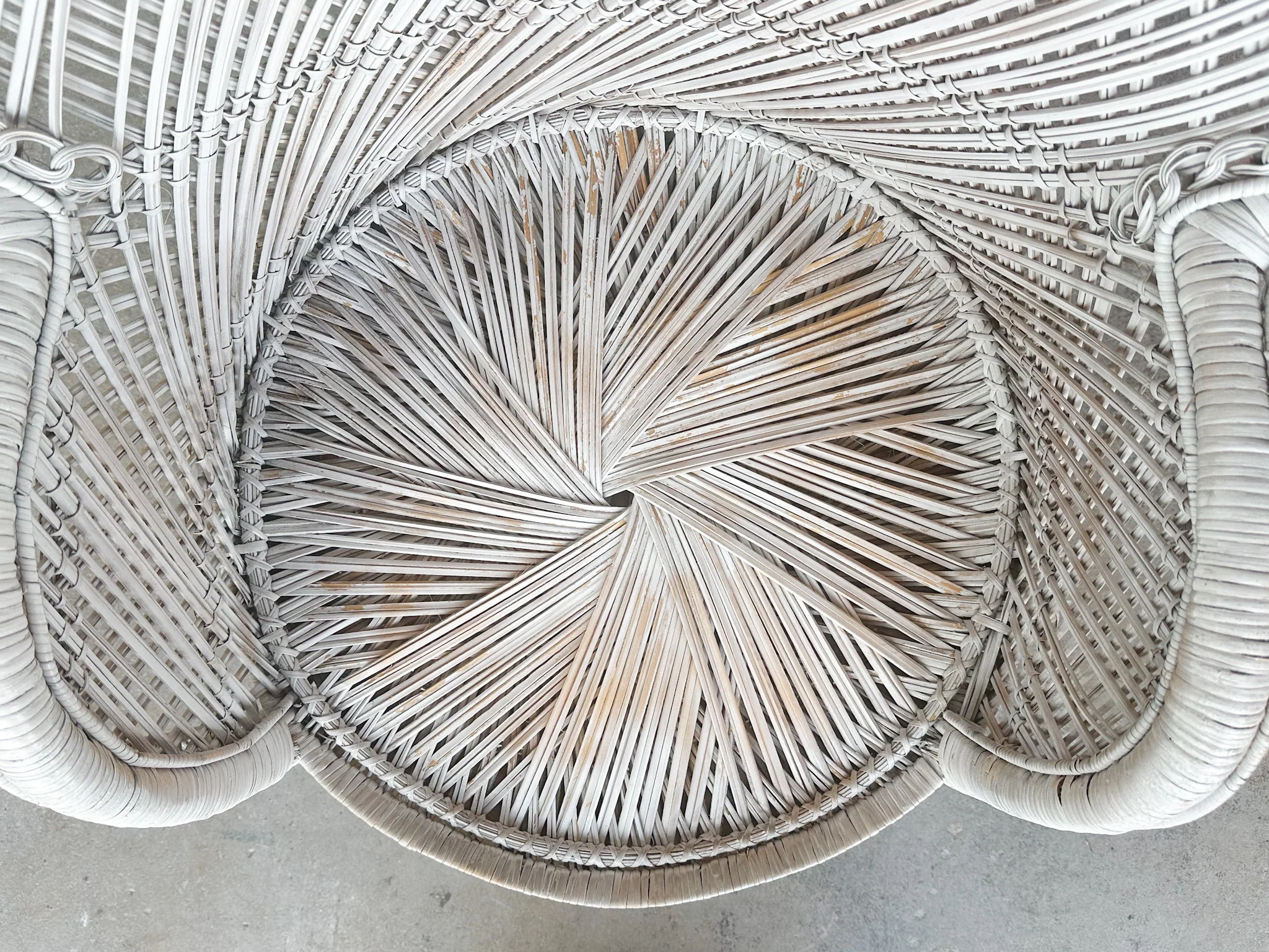 Painted Rattan Peacock Chair - Image 8