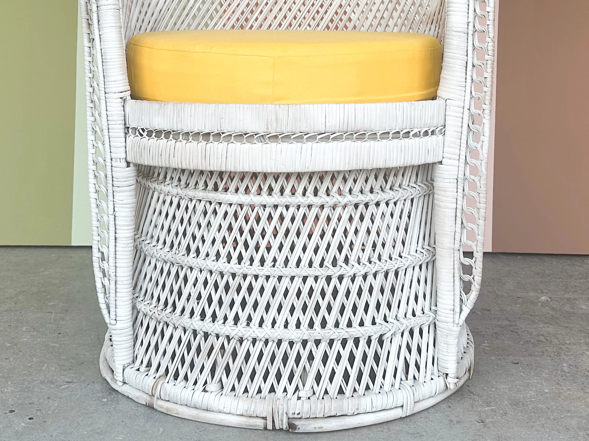Painted Rattan Peacock Chair - Image 9