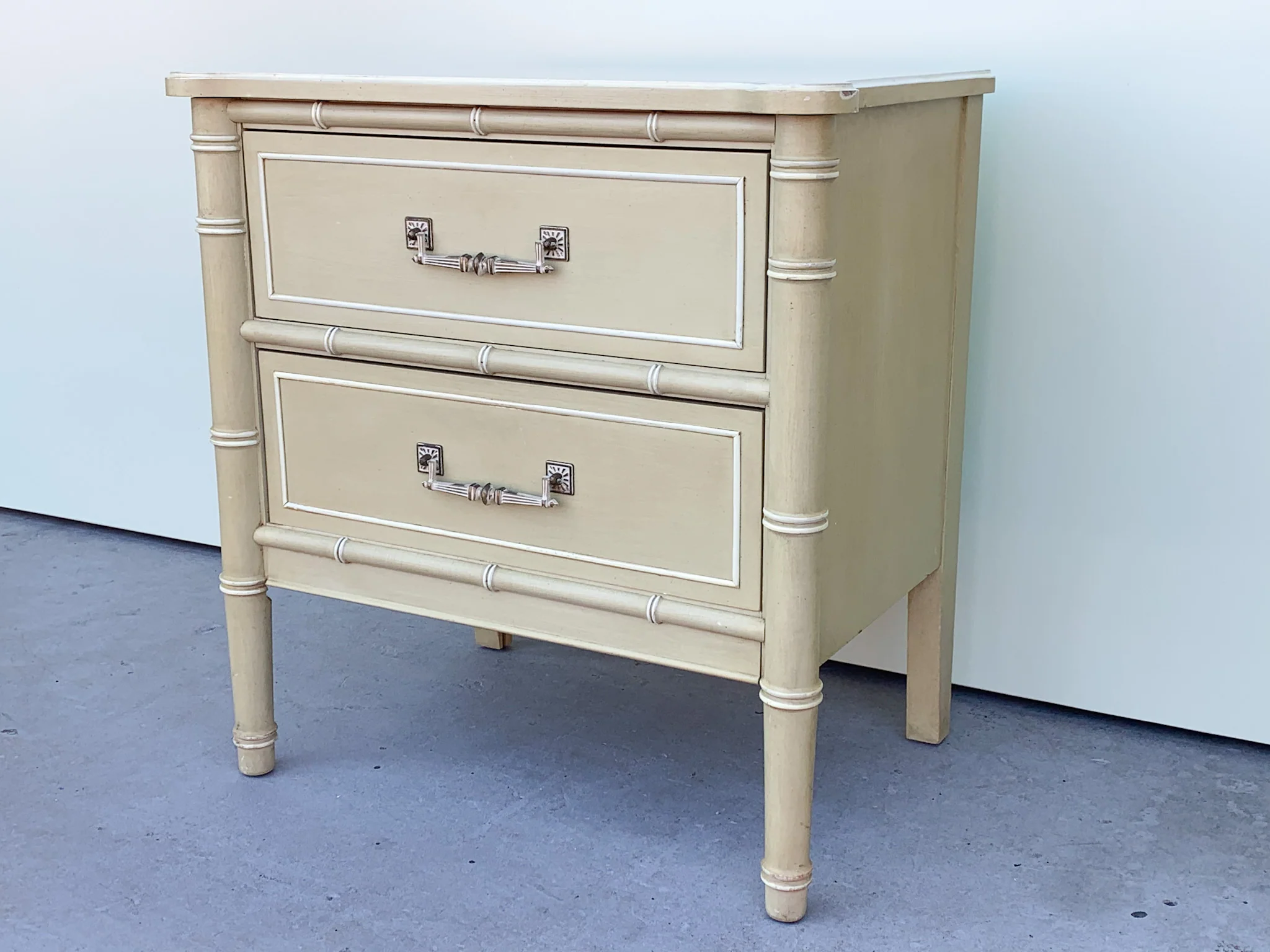 Pair of Henry Link Faux Bamboo Night Stands - Image 3