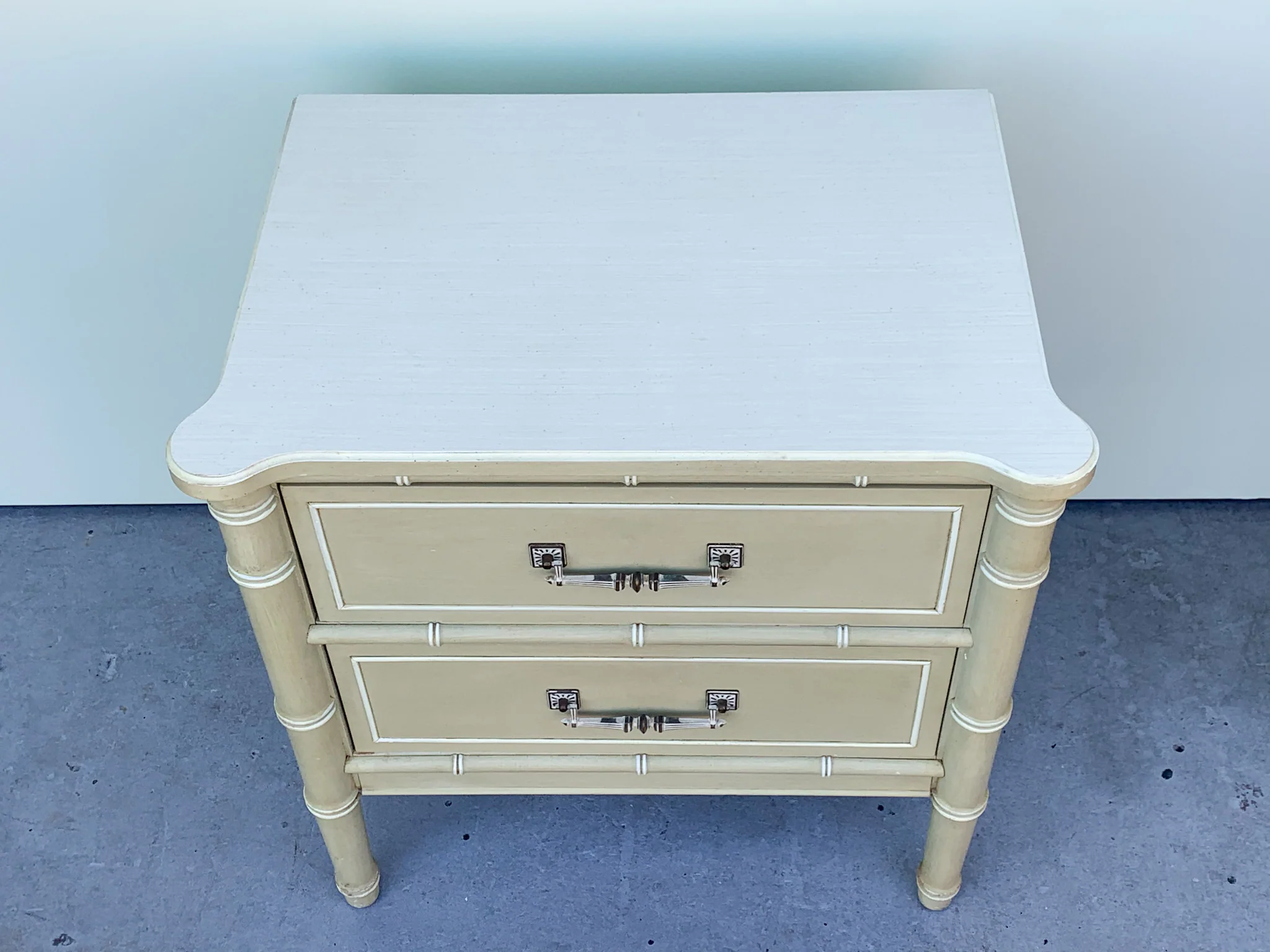 Pair of Henry Link Faux Bamboo Night Stands - Image 4