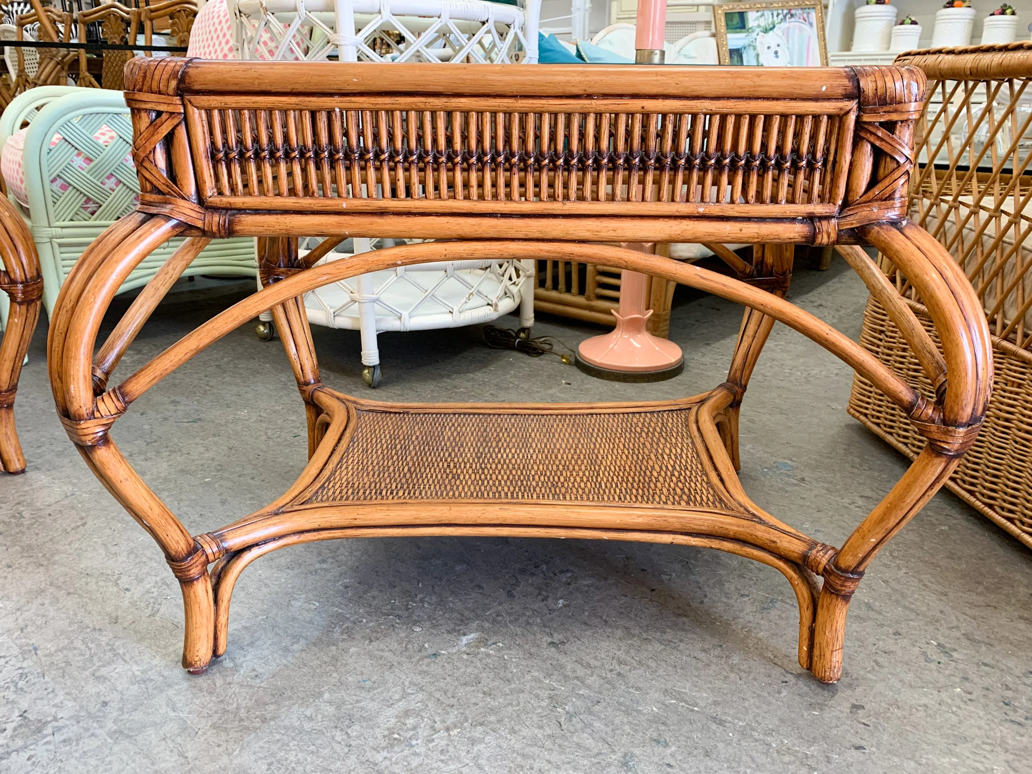 Pair of Rattan Side Tables - Image 4