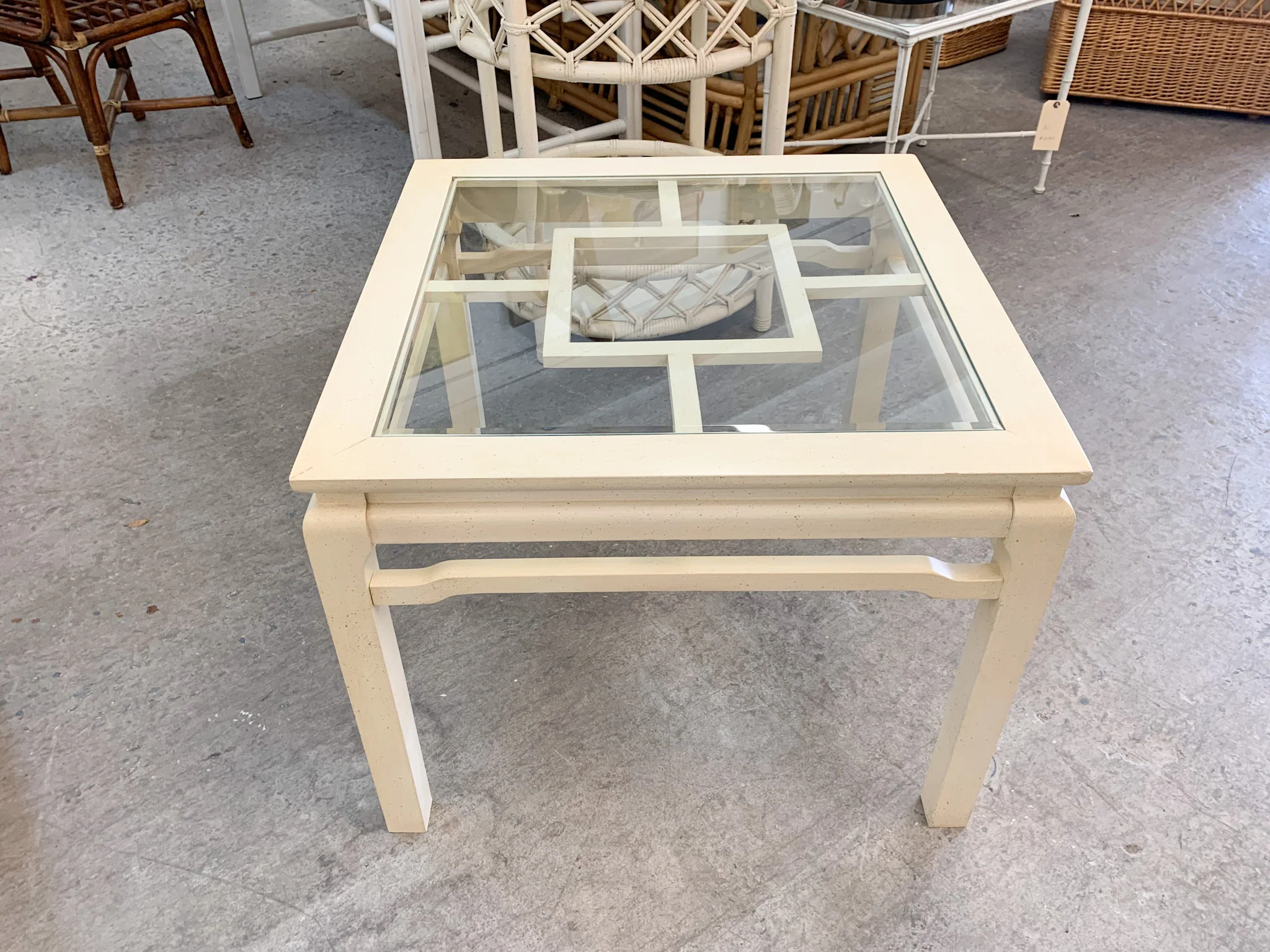 Pair of Asian Inspired Fretwork Side Tables - Image 3