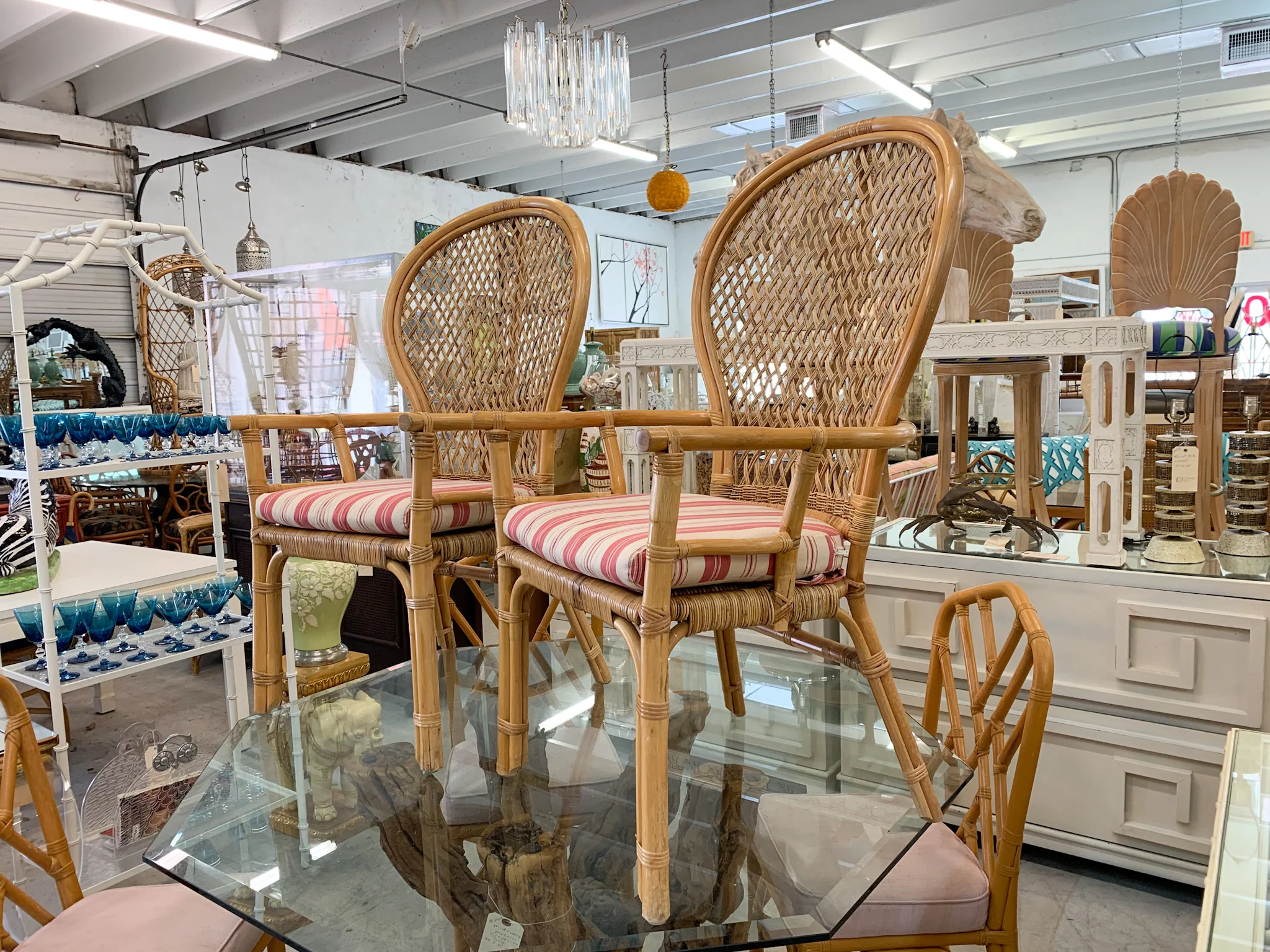 Pair of Balloon Back Rattan Chairs - Image 4