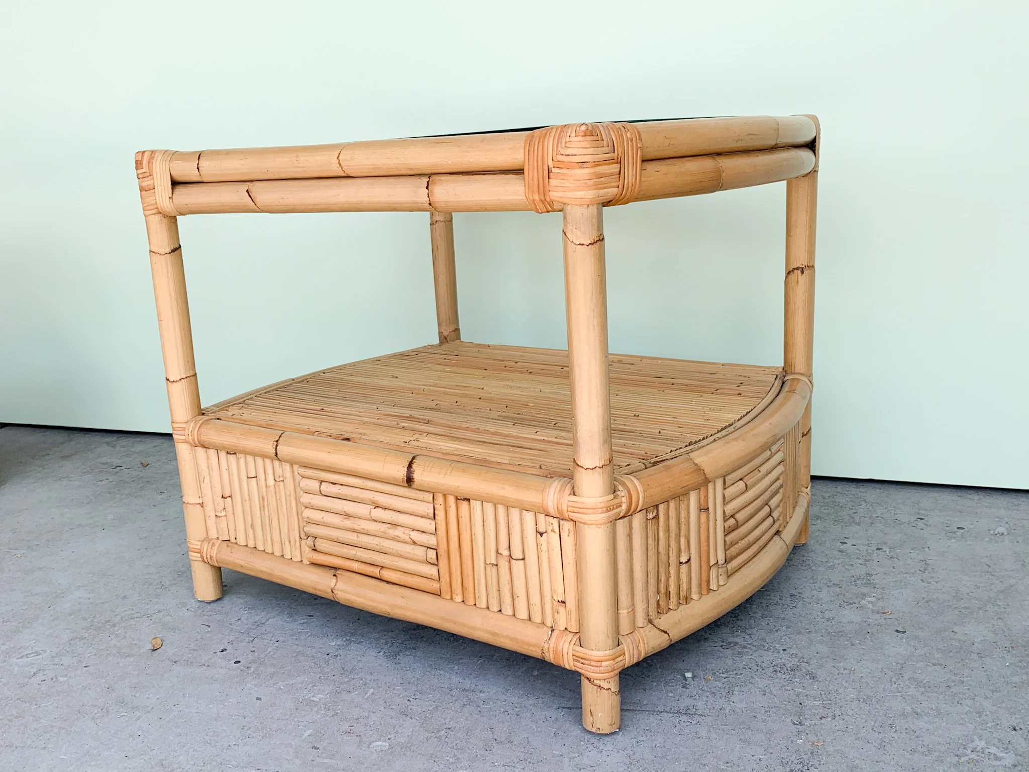 Pair of Island Style Bamboo Side Tables - Image 4
