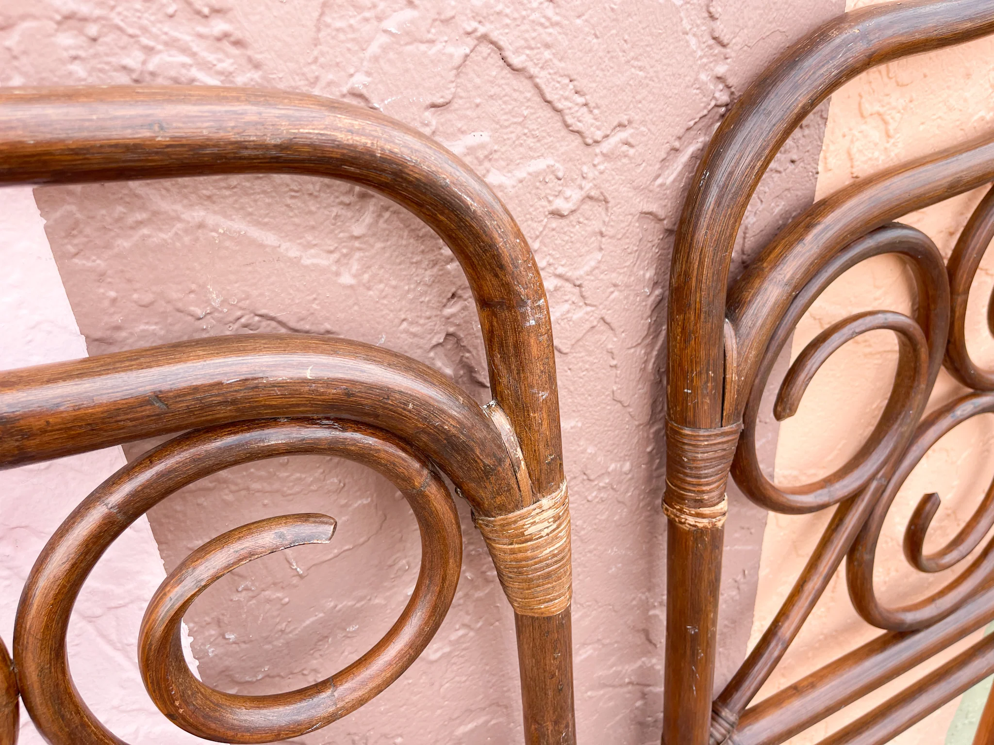 Pair of Bent Wood Rattan Twin Headboards - Image 8