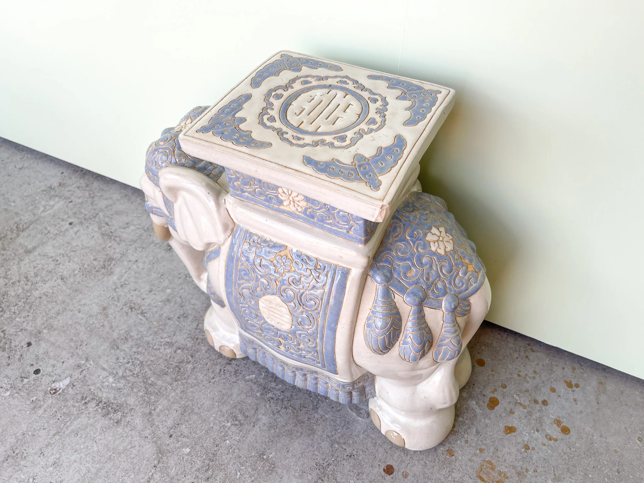 Pair of Blue And White Elephants - Image 4