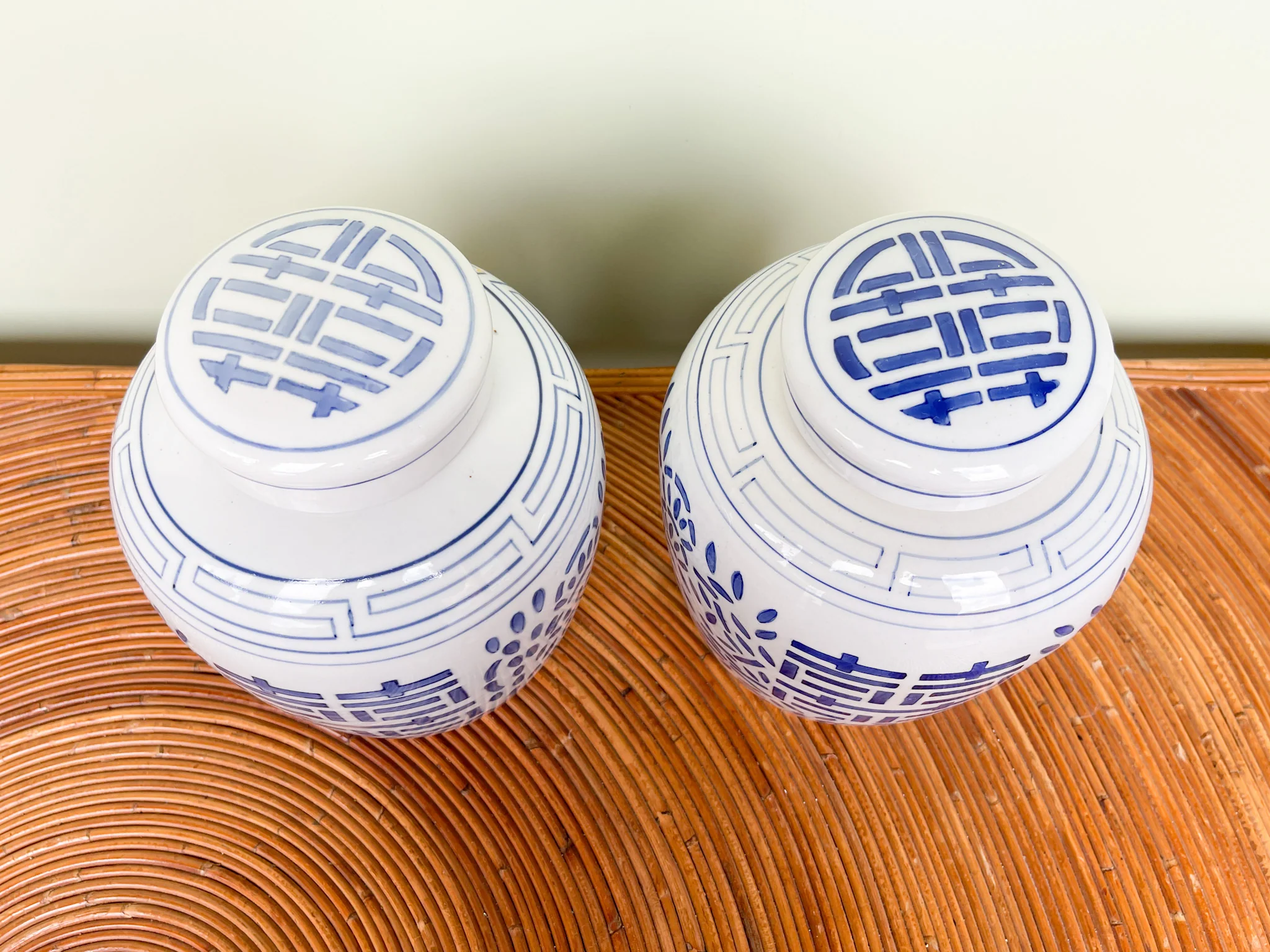 Pair of Blue and White Temple Jars - Image 3