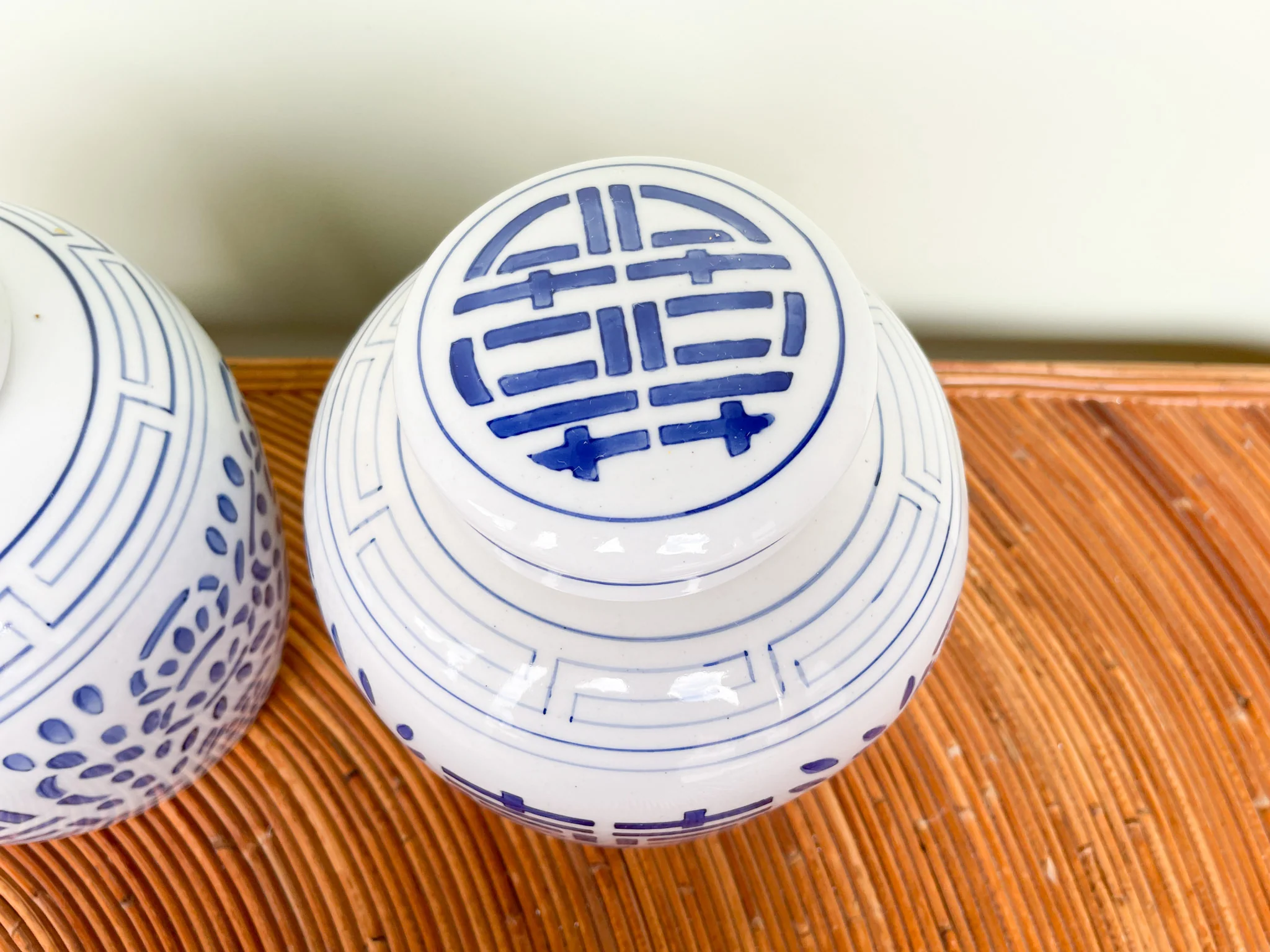 Pair of Blue and White Temple Jars - Image 5