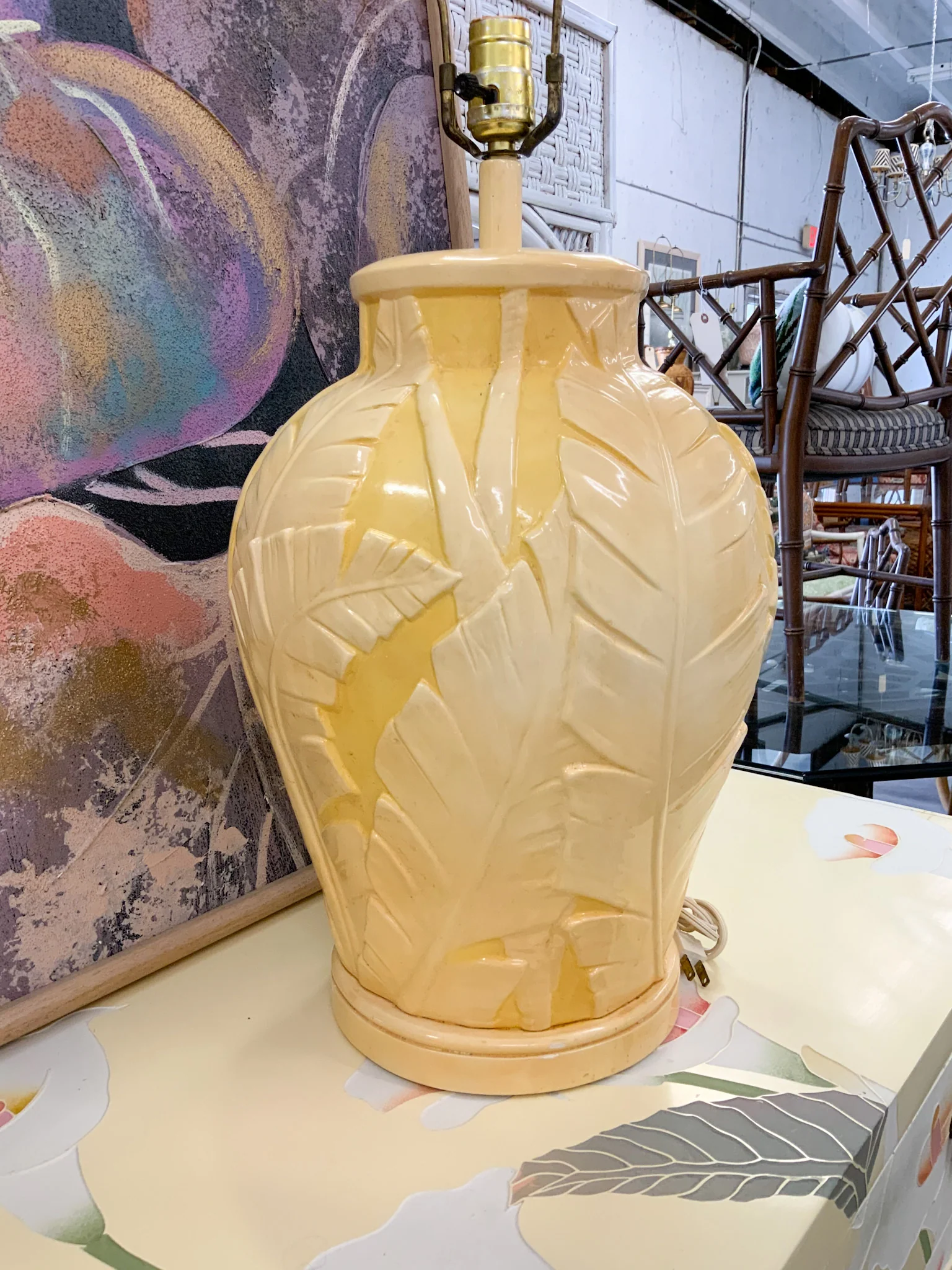 Pair of Palm Frond Lamps - Image 4