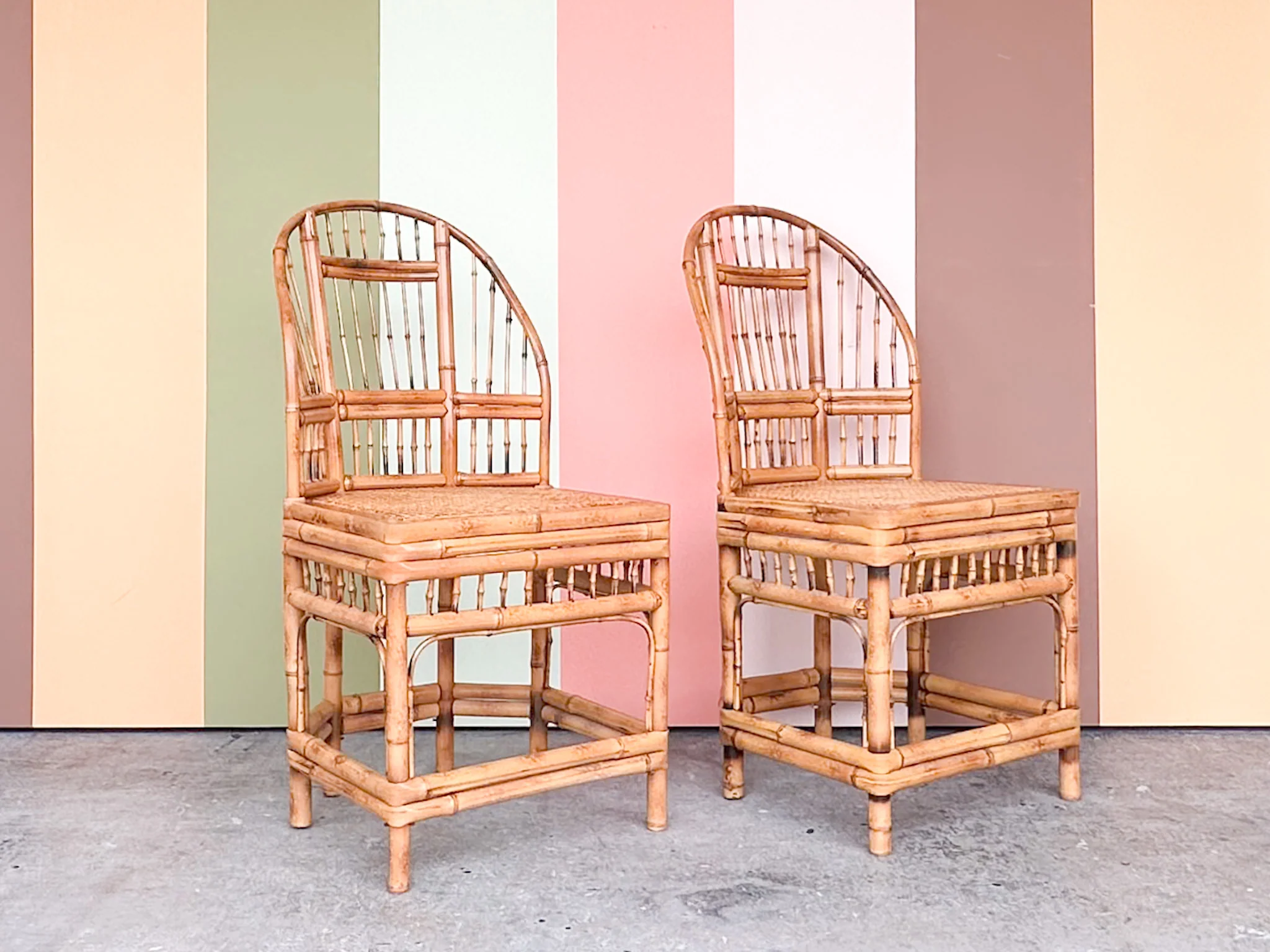 Pair of Brighton Style Bamboo and Cane Side Chairs - Image 6