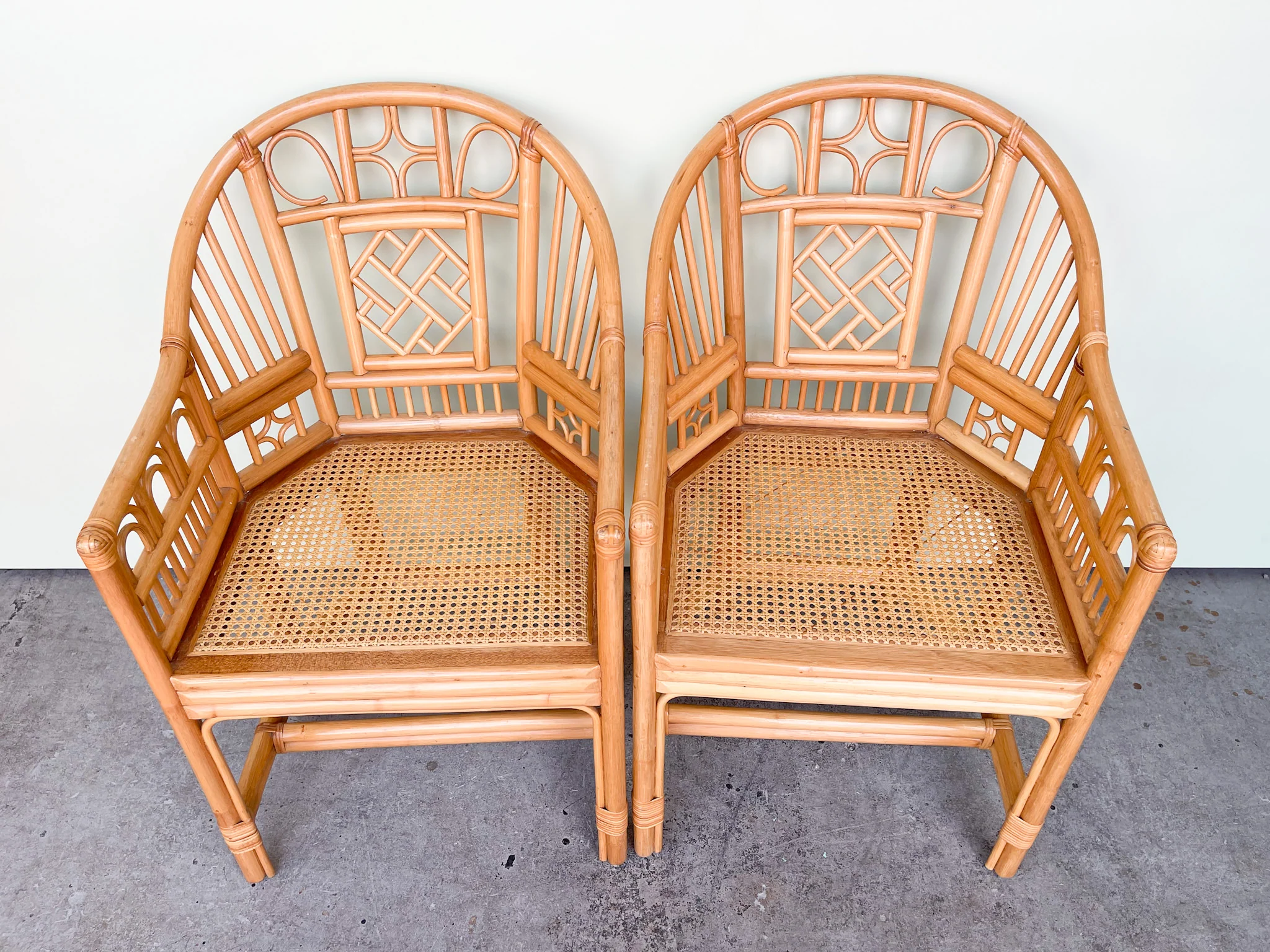 Pair of Brighton Style Rattan and Cane Chairs - Image 2