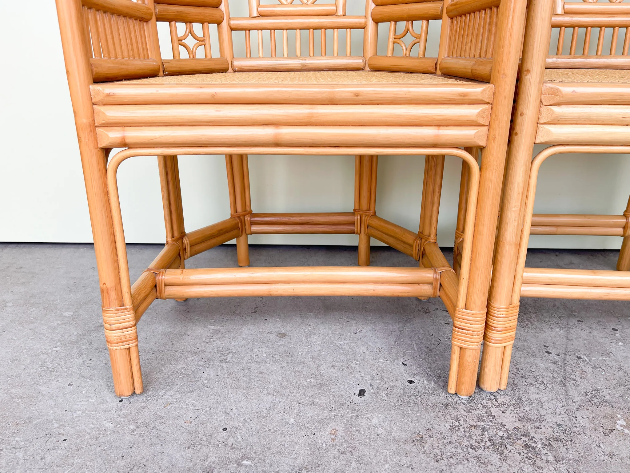 Pair of Brighton Style Rattan and Cane Chairs - Image 5