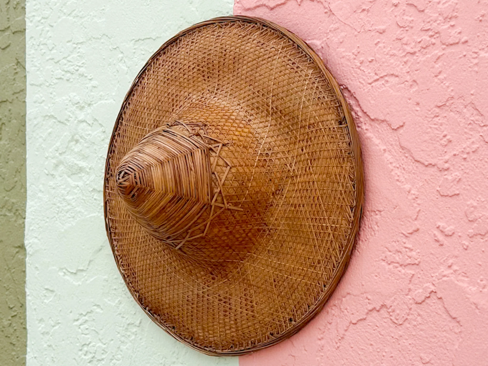 Pair of Cane and Rattan Hats - Image 4