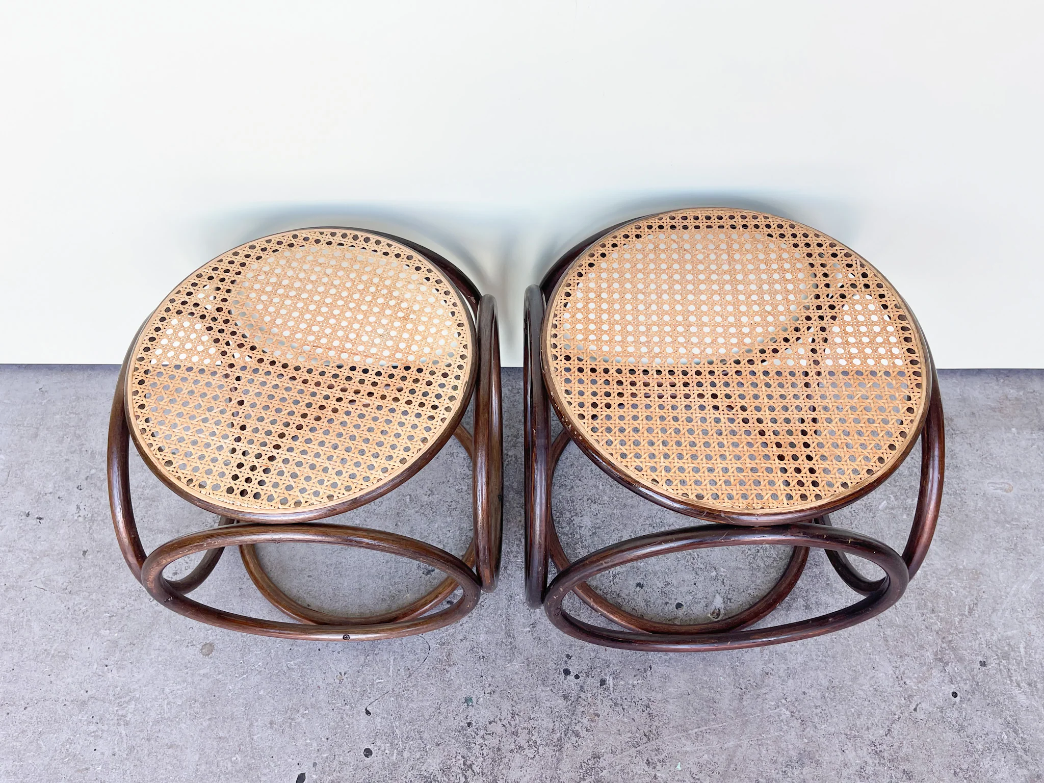 Pair of Cane and Rattan Side Tables - Image 4