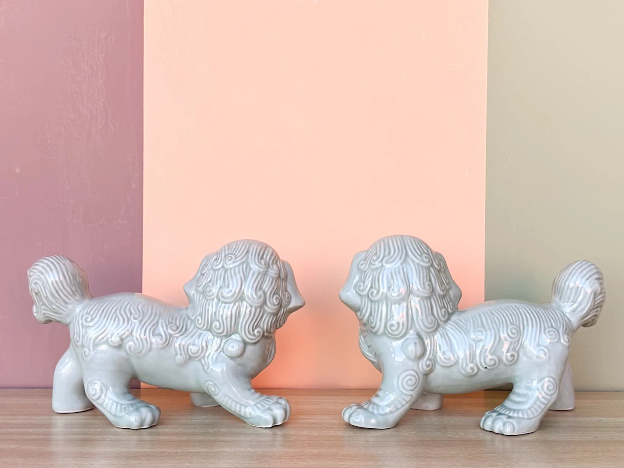 Pair of Celadon Foo Dogs - Image 3