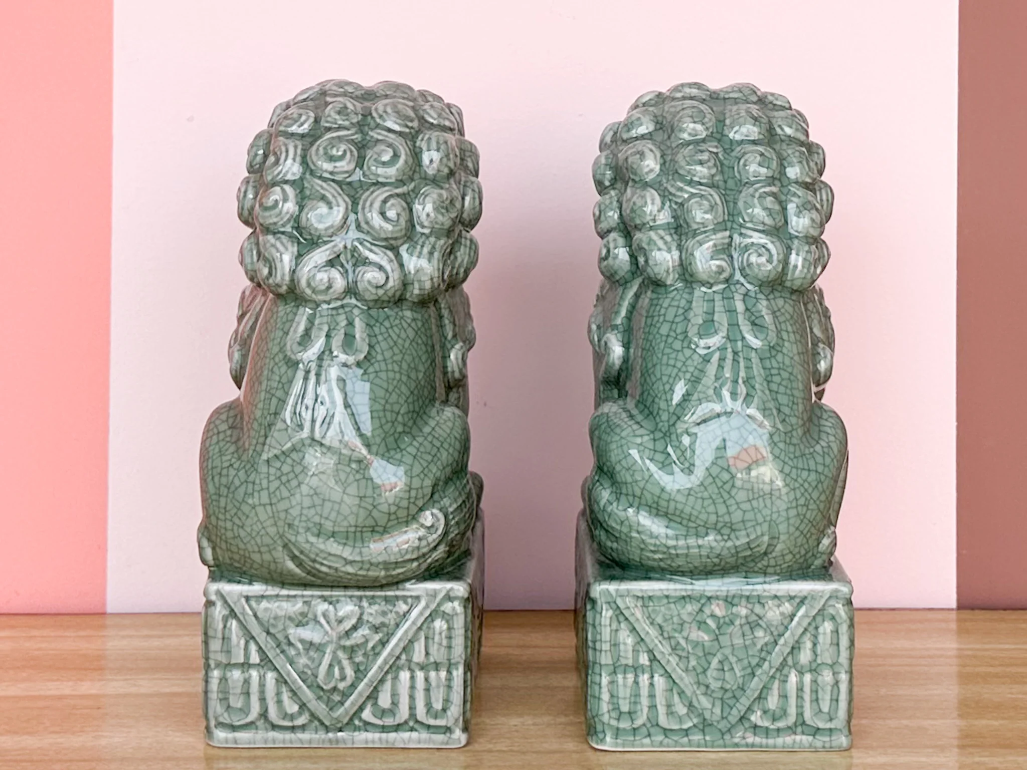 Pair of Celadon Foo Dogs - Image 6