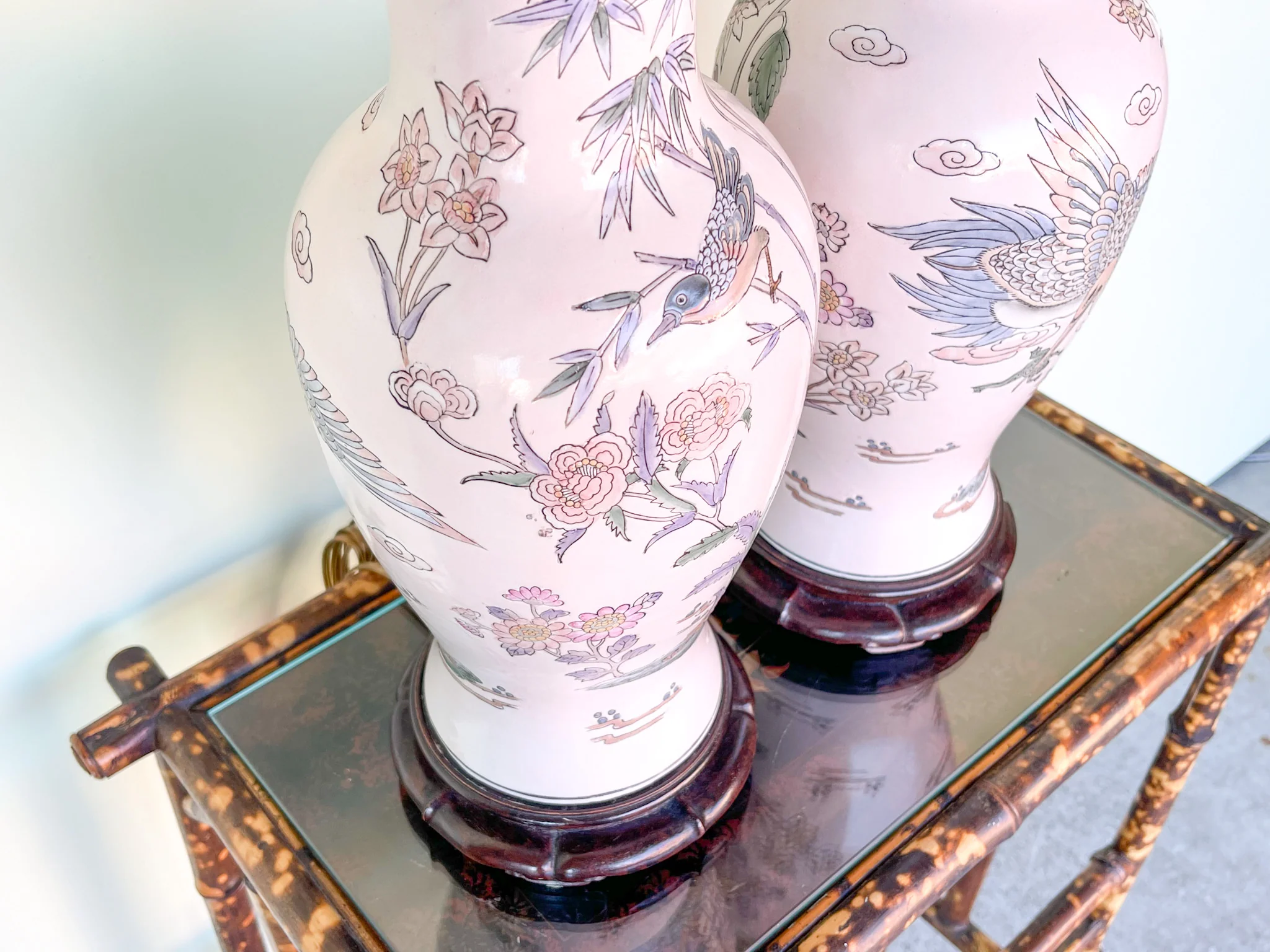 Pair of Ceramic Bird Lamps - Image 9