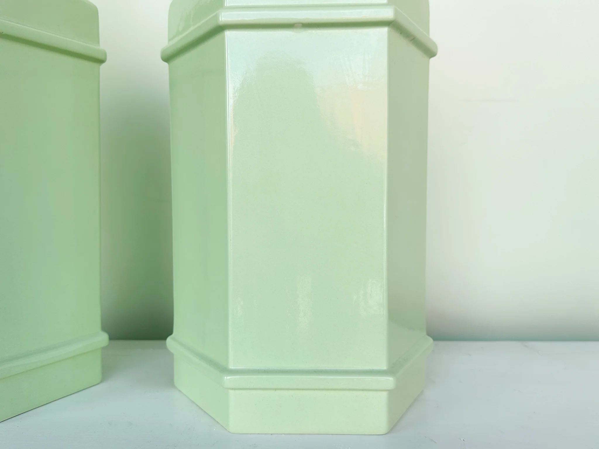 Pair of Ceramic Celadon Lamps - Image 8