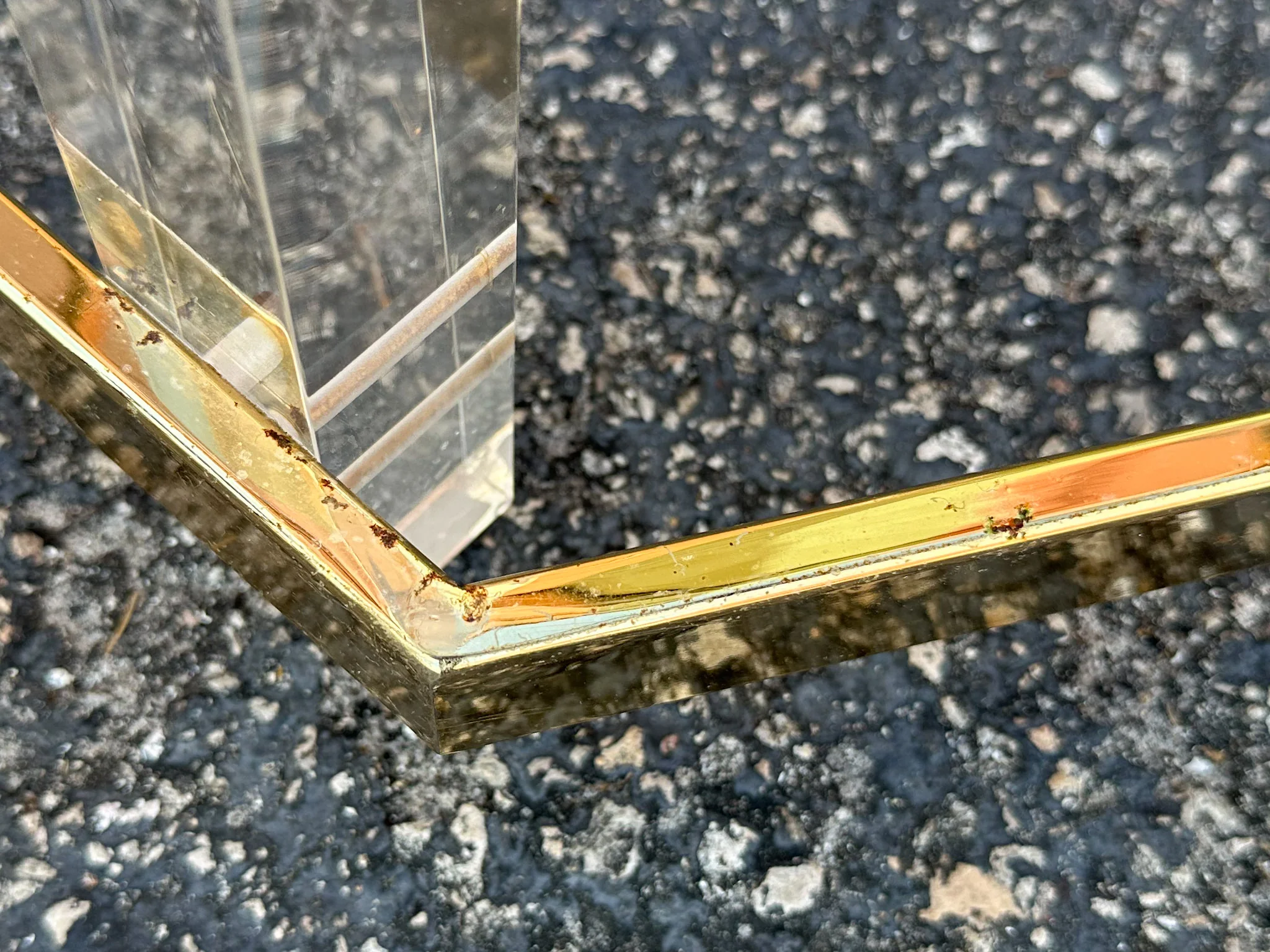Pair of Charles Hollis Jones Style Brass and Lucite Side Tables - Image 15