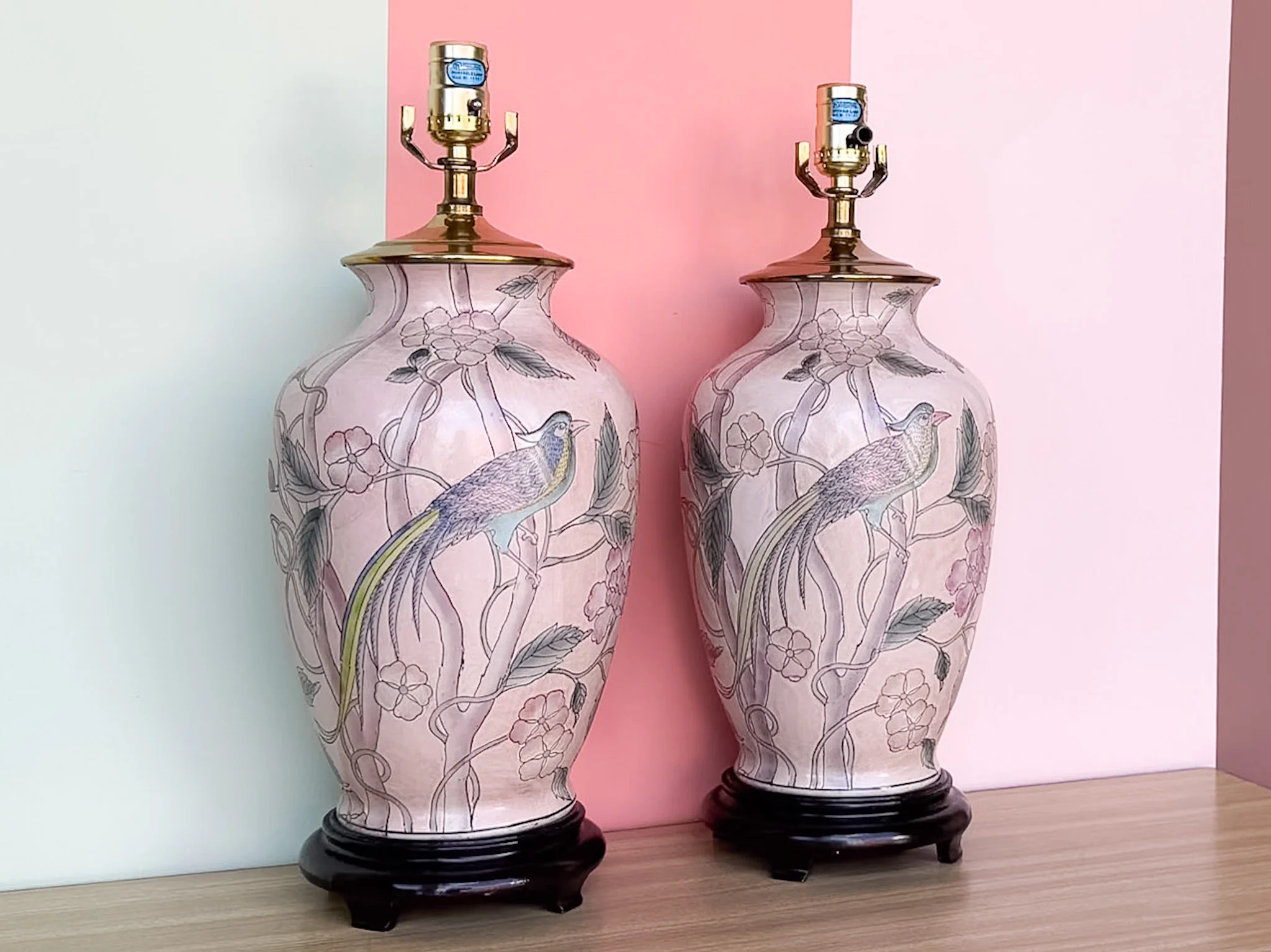 Pair of Chinoiserie Bird Lamps - Image 2