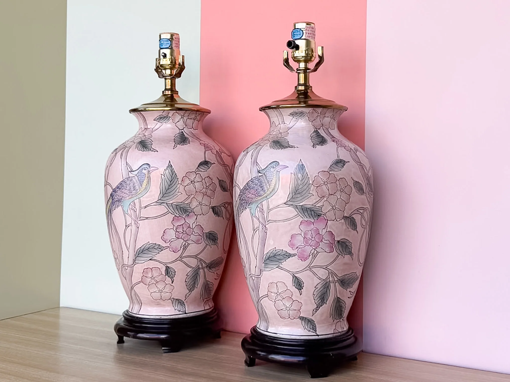 Pair of Chinoiserie Bird Lamps - Image 3