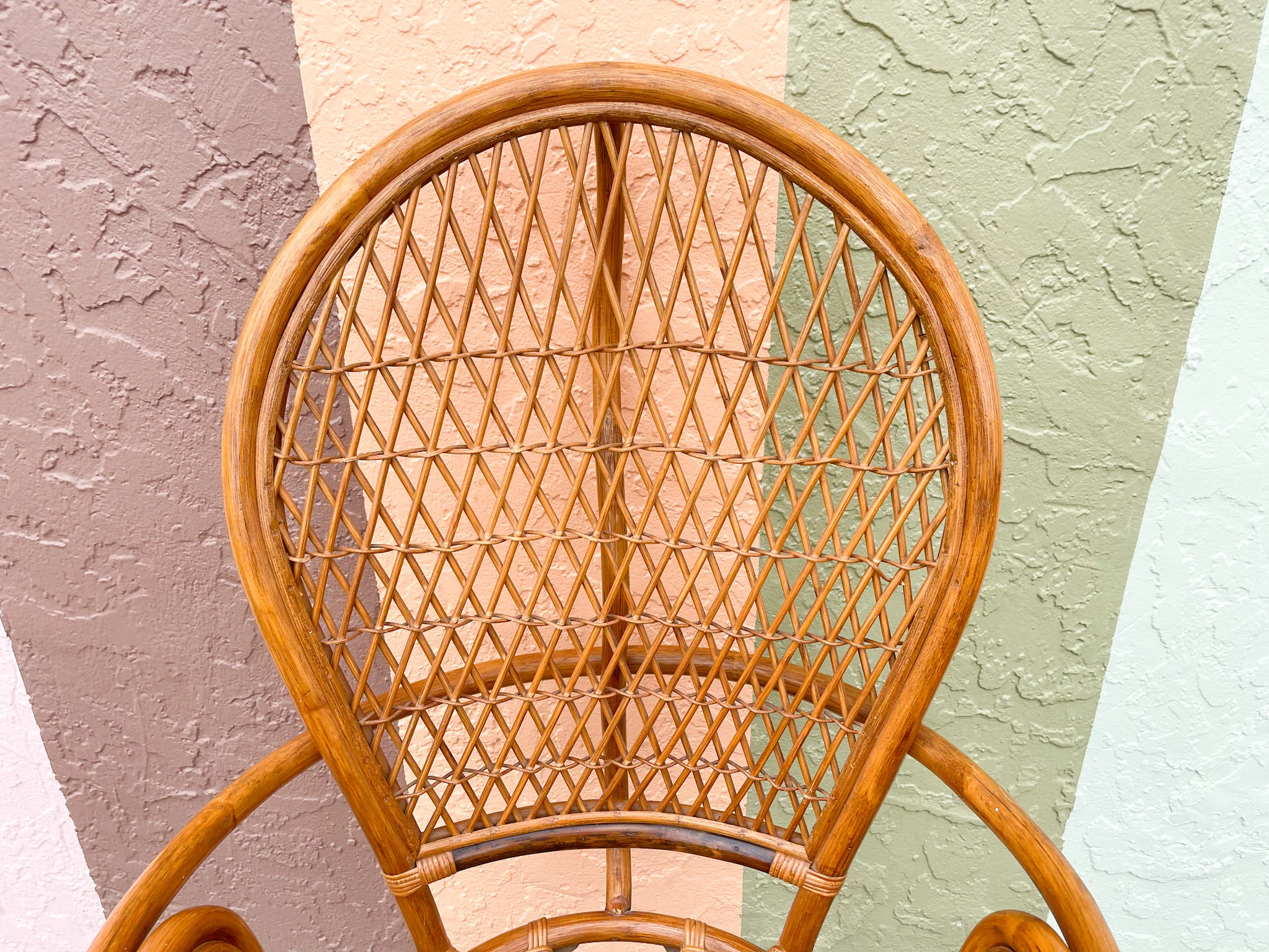 Pair of Coastal Rattan Balloon Back Chairs - Image 12
