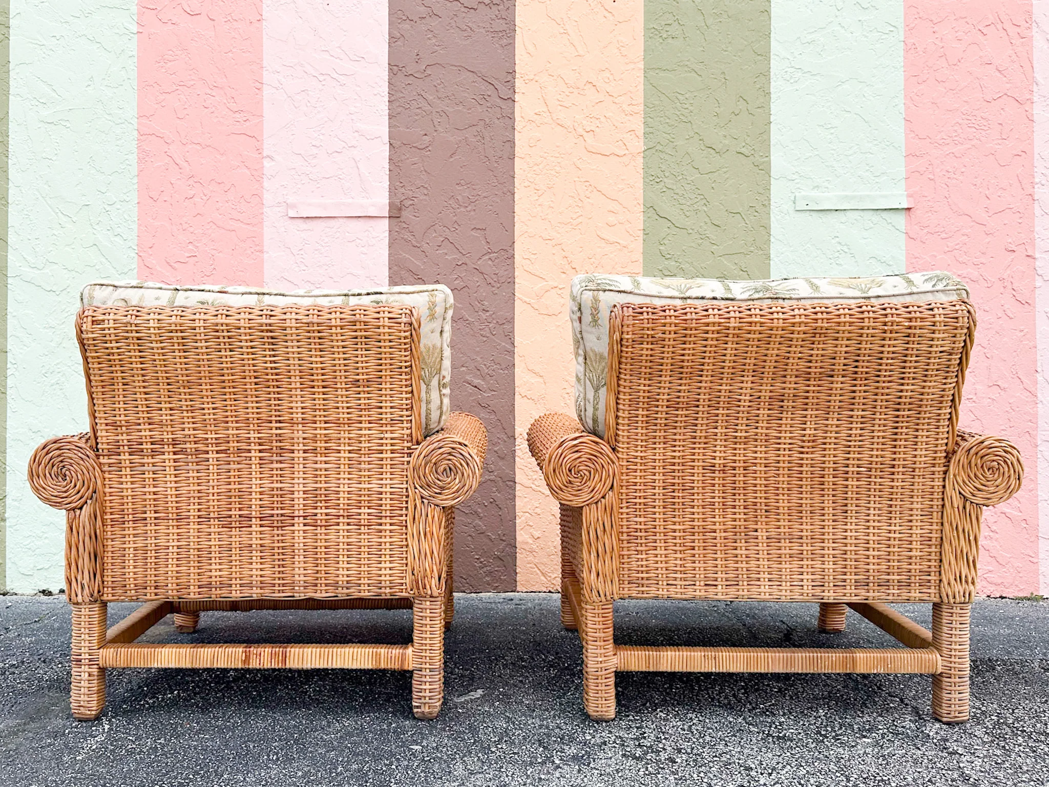 Pair of Coastal Rattan Lounge Chairs - Image 12