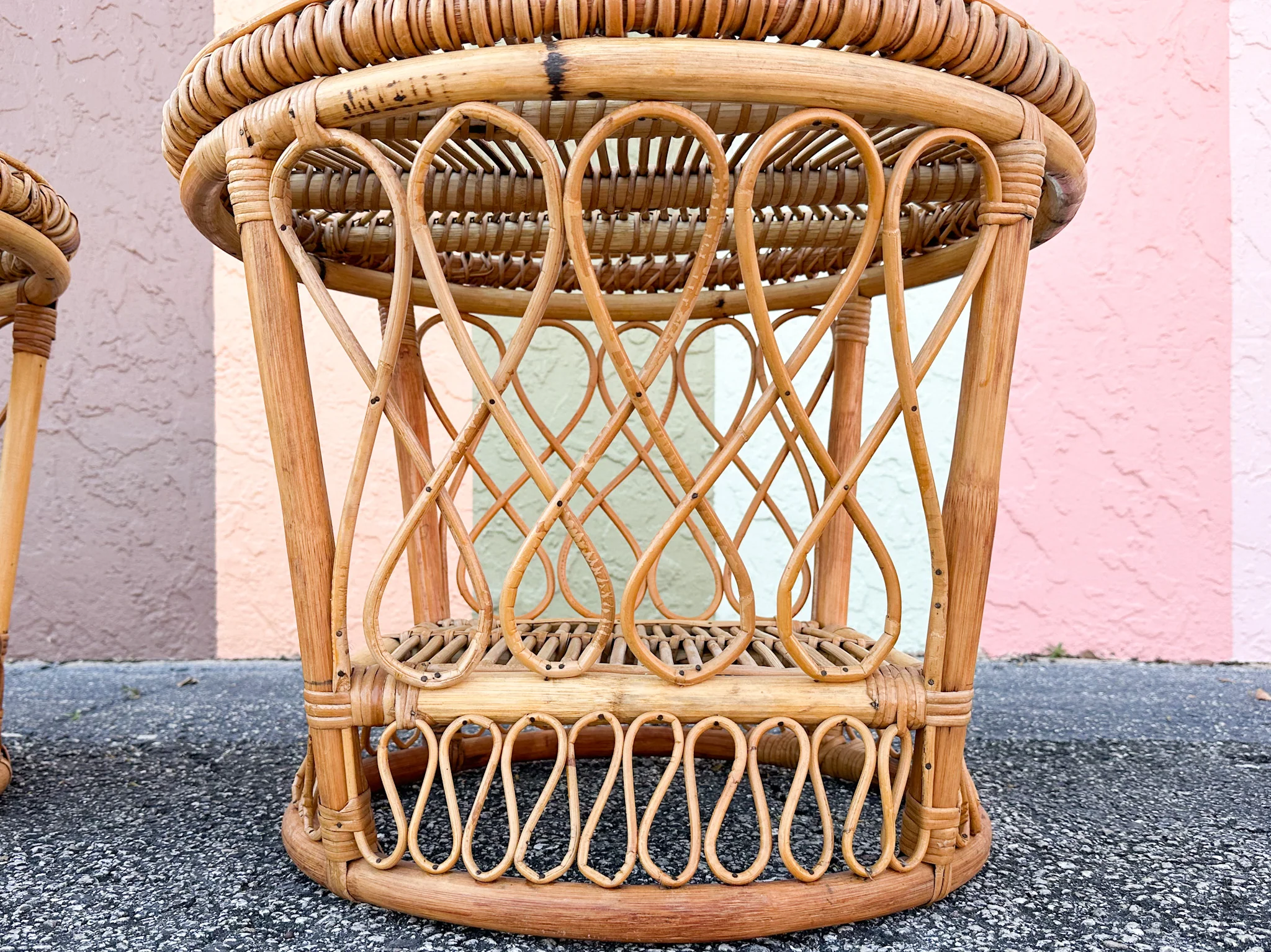 Pair of Coastal Rattan Side Tables - Image 10
