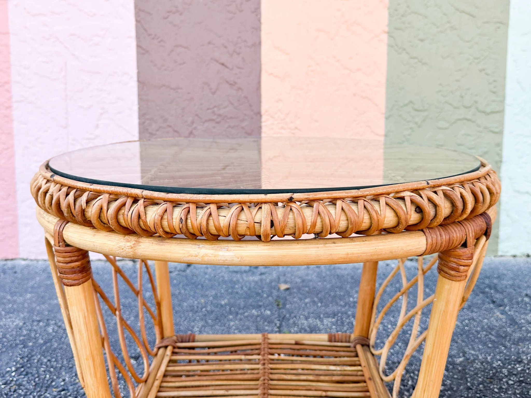 Pair of Coastal Rattan Side Tables - Image 12