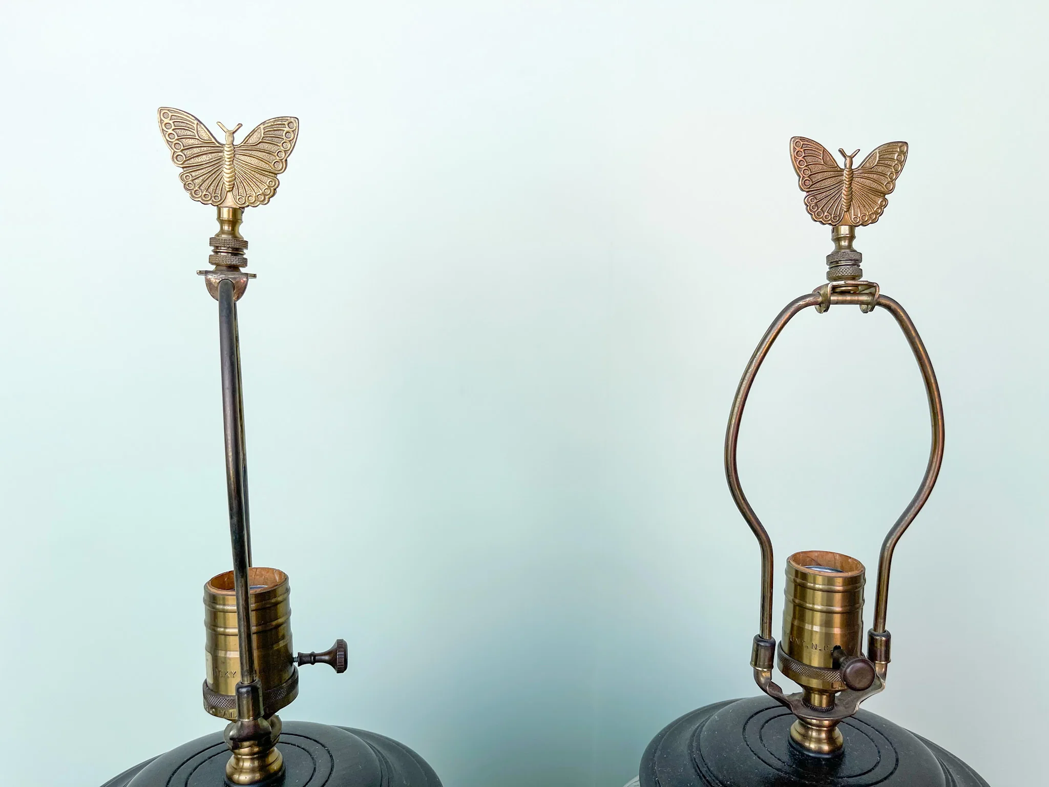 Pair of Colorful Butterfly Lamps - Image 2