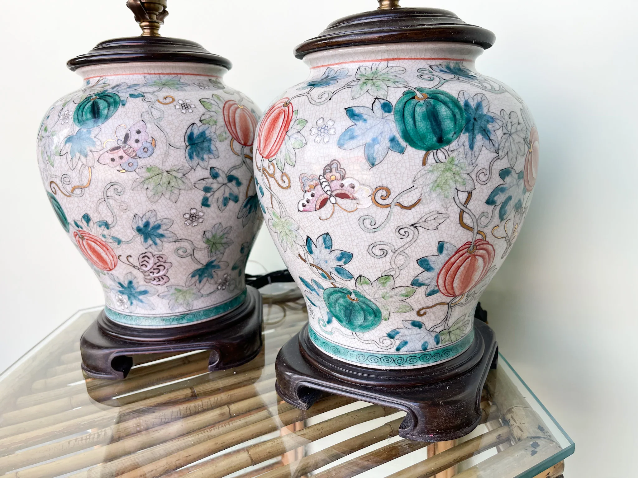 Pair of Colorful Butterfly Lamps - Image 4