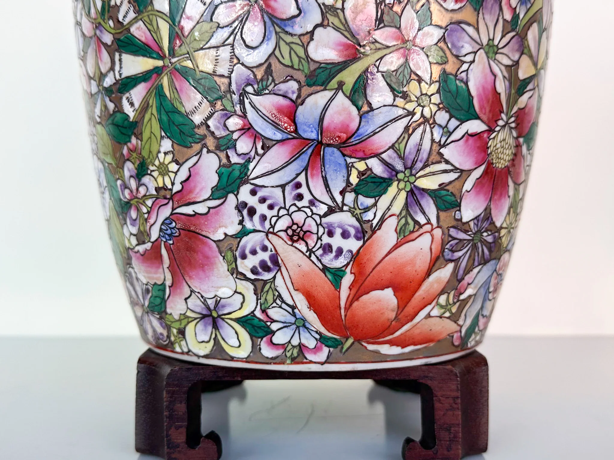 Pair of Colorful Floral Jars - Image 9