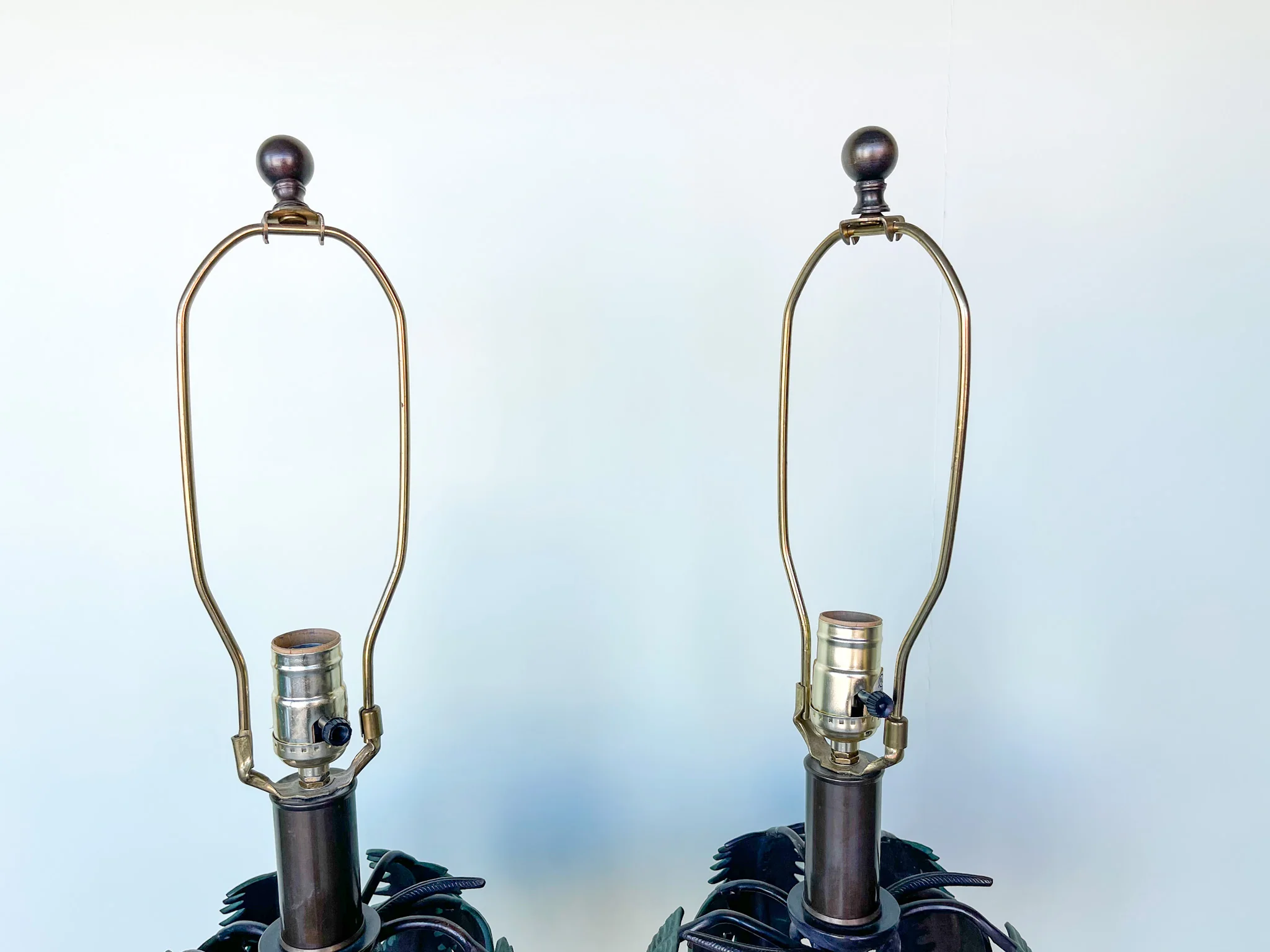 Pair of Curry and Company Elephant Palm Lamps - Image 4