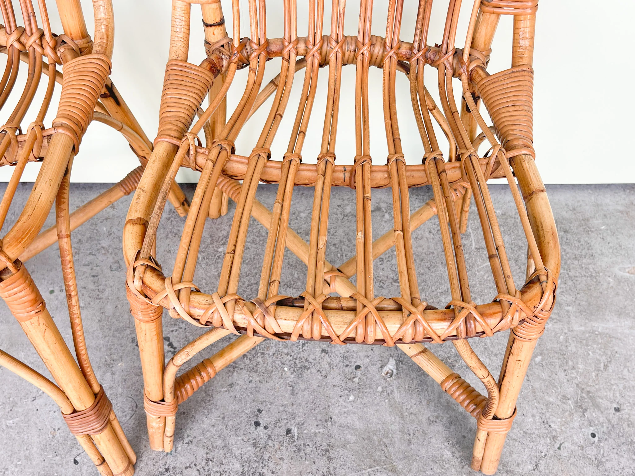 Pair of Cute Rattan Side Chairs - Image 4