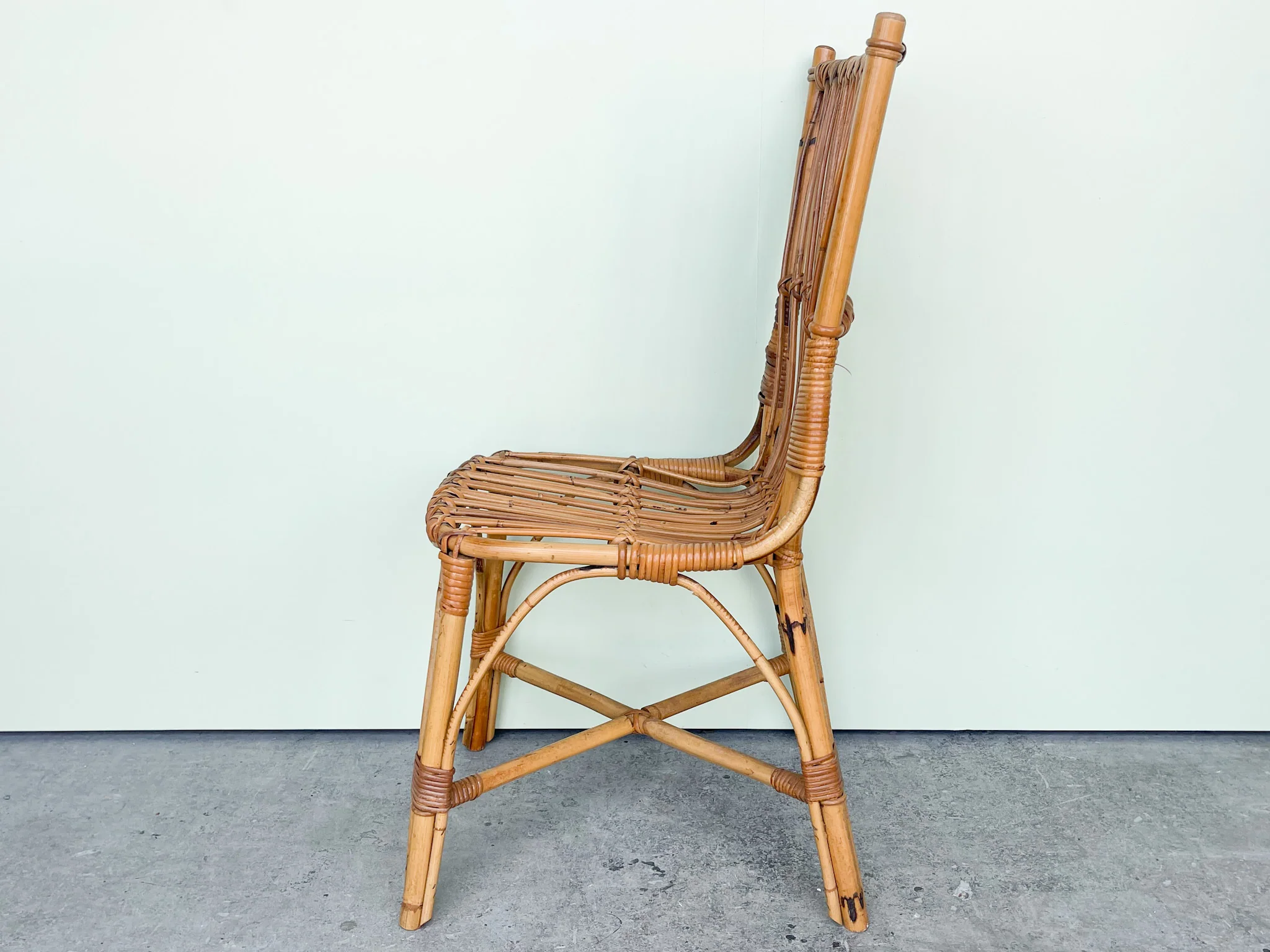 Pair of Cute Rattan Side Chairs - Image 8