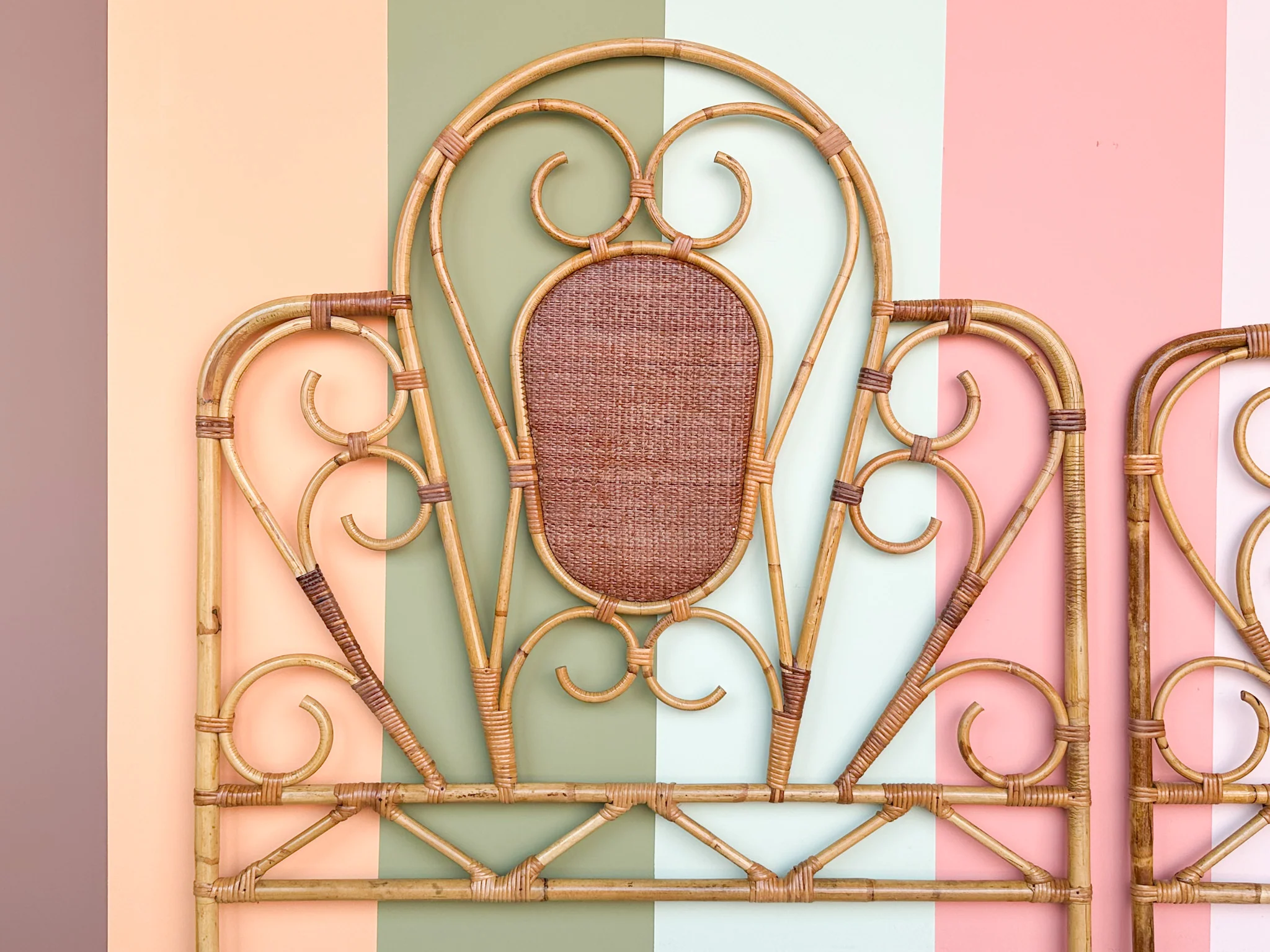Pair of Cute Rattan Twin Headboards - Image 4