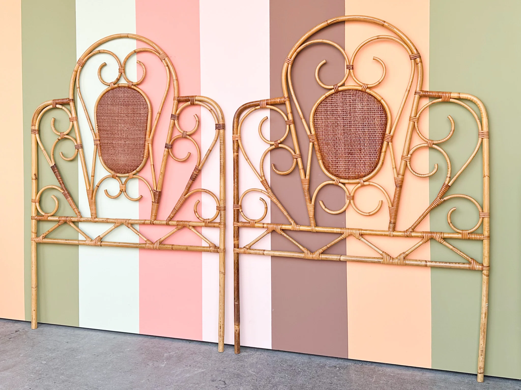 Pair of Cute Rattan Twin Headboards - Image 6