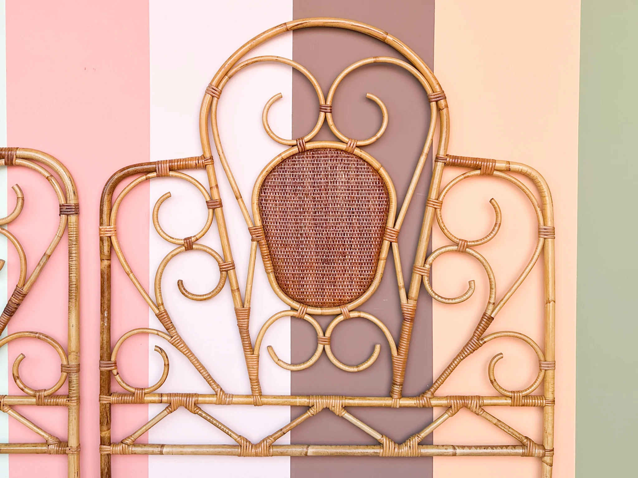 Pair of Cute Rattan Twin Headboards - Image 9