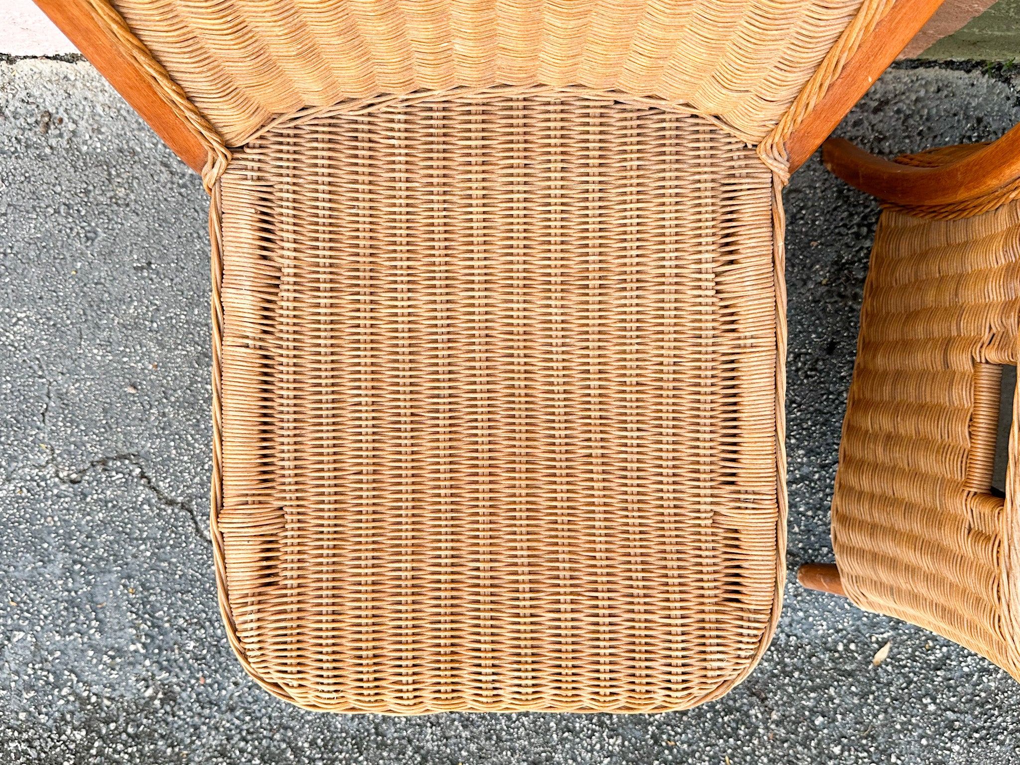 Pair of Draped Wicker Side Chairs - Image 11