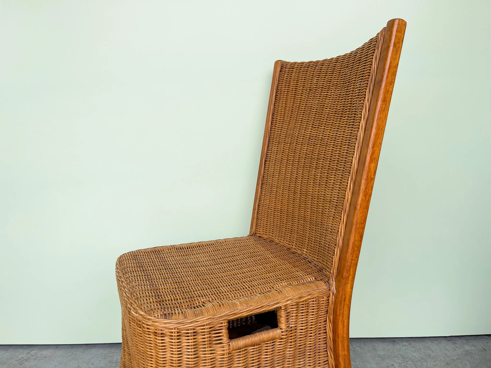 Pair of Draped Wicker Side Chairs - Image 4
