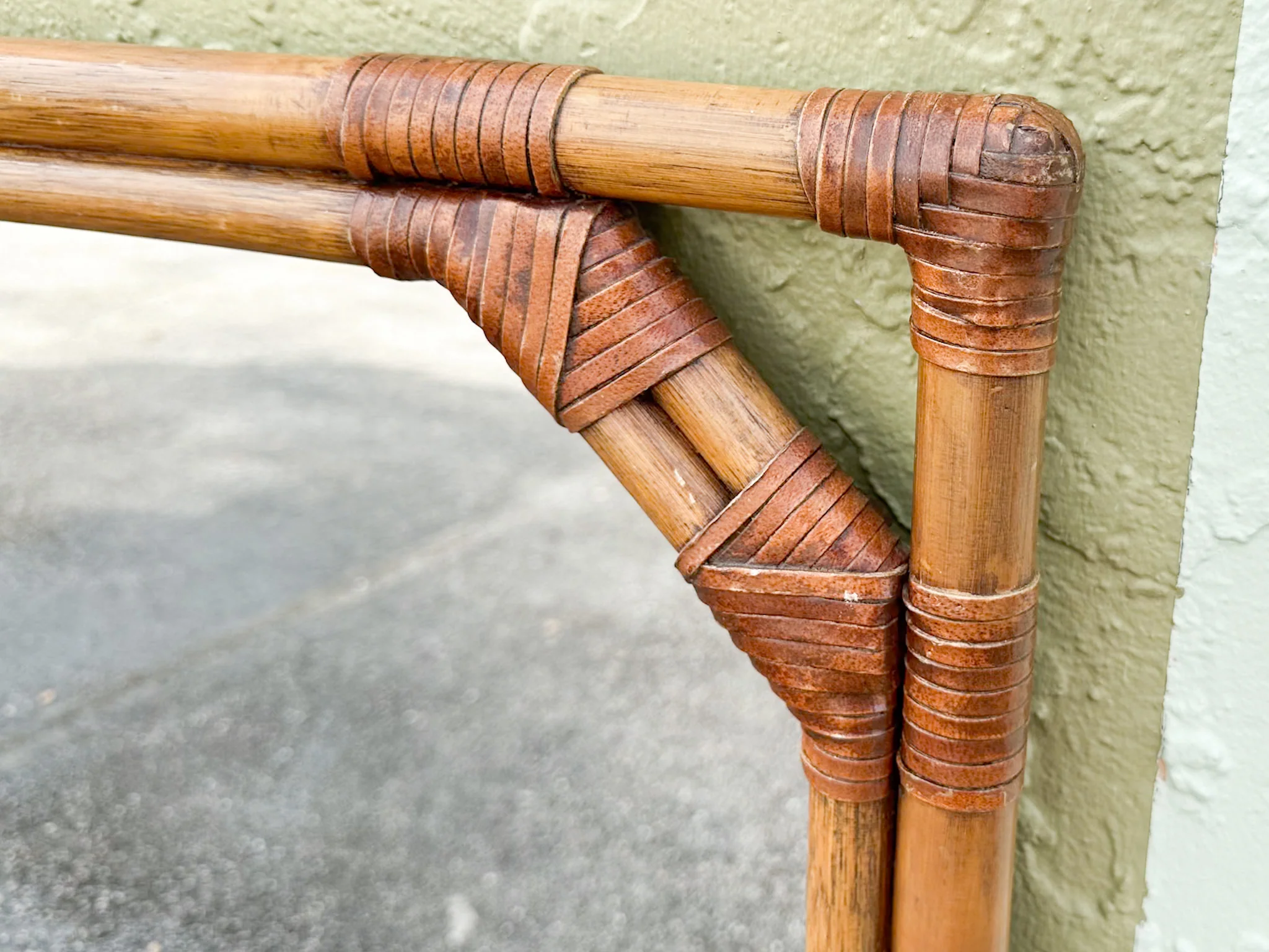 Pair of Drexel Rattan Mirrors - Image 5