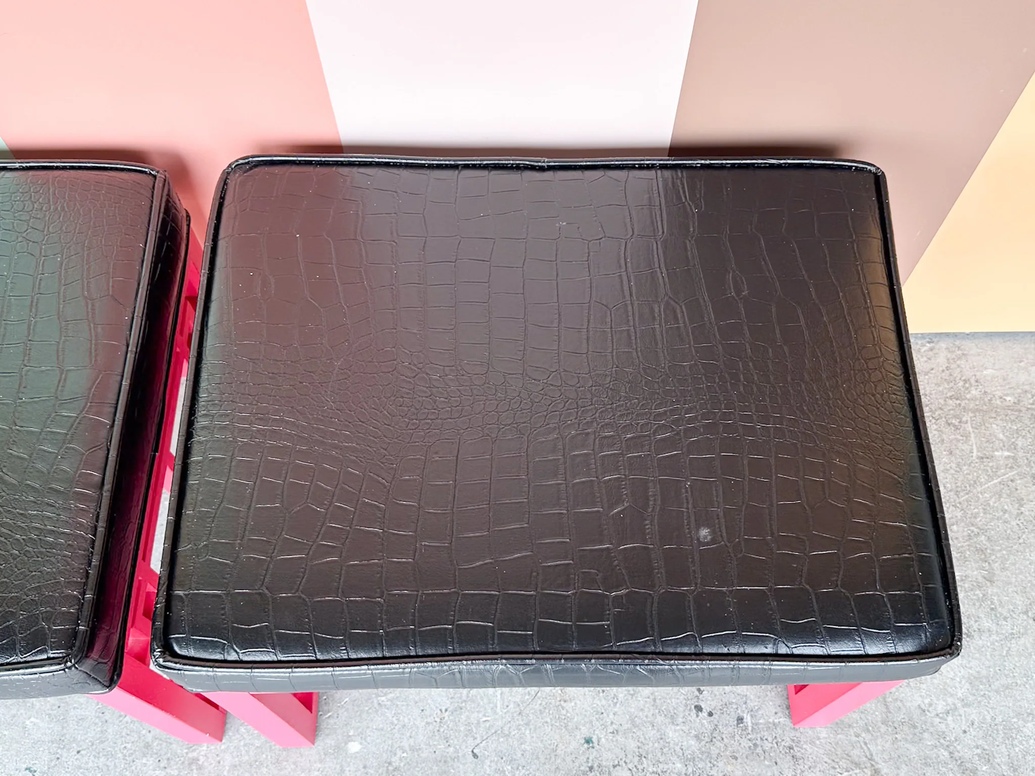 Pair of Fab Fretwork Ottomans - Image 3