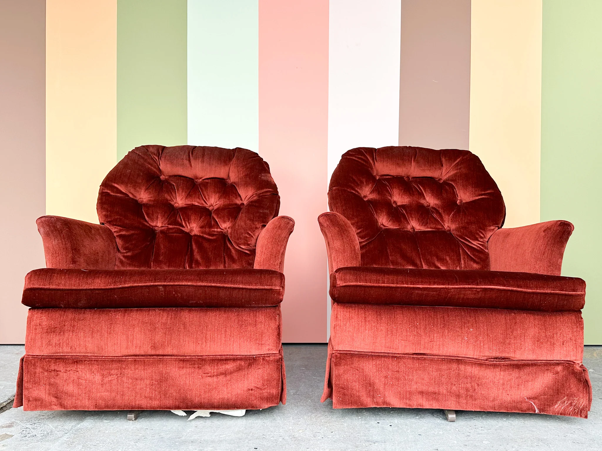 Pair of Fall Vibes Upholstered Swivel Chairs - Image 2