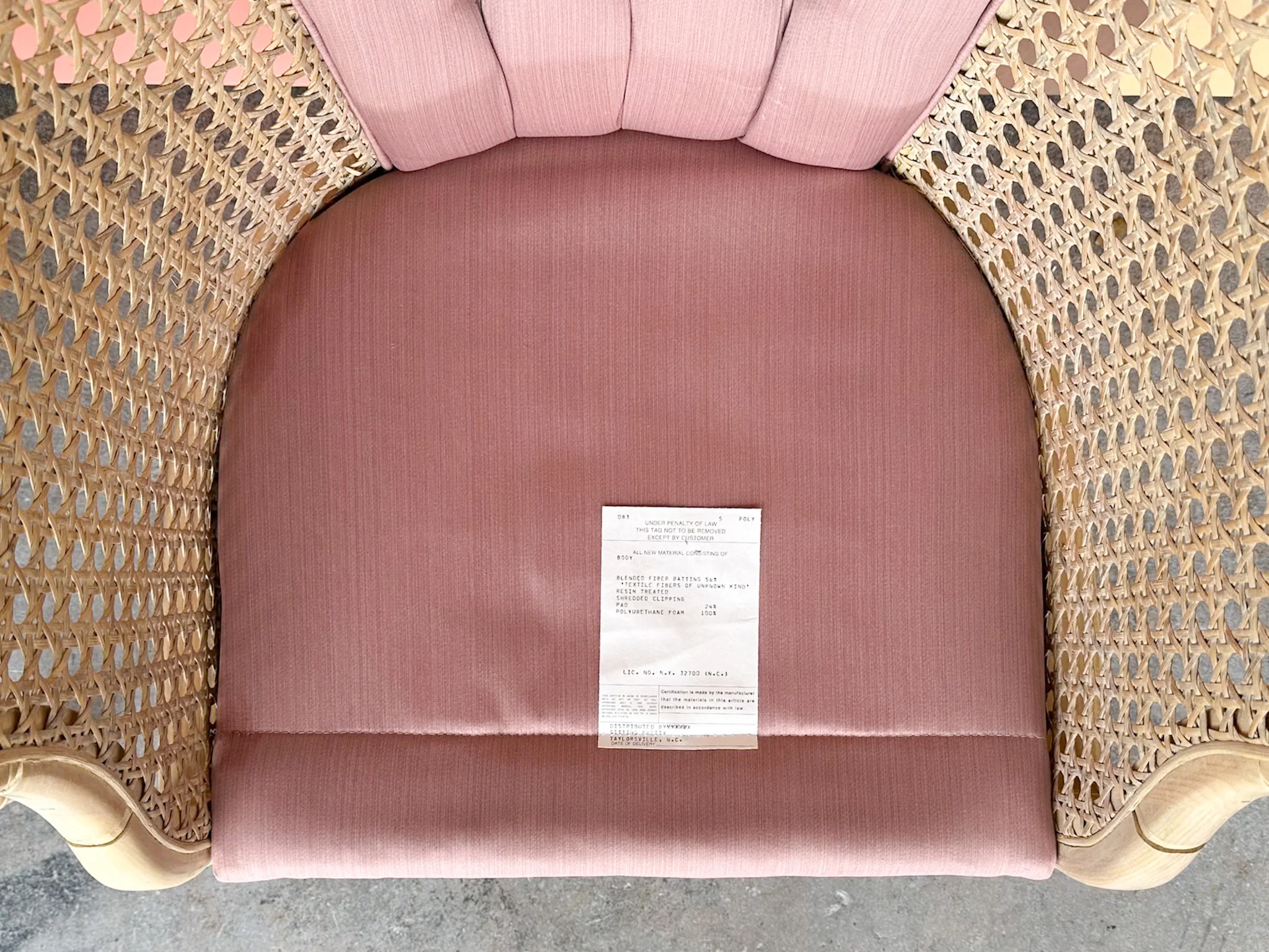 Pair of Faux Bamboo Cane Barrel Chairs - Image 8