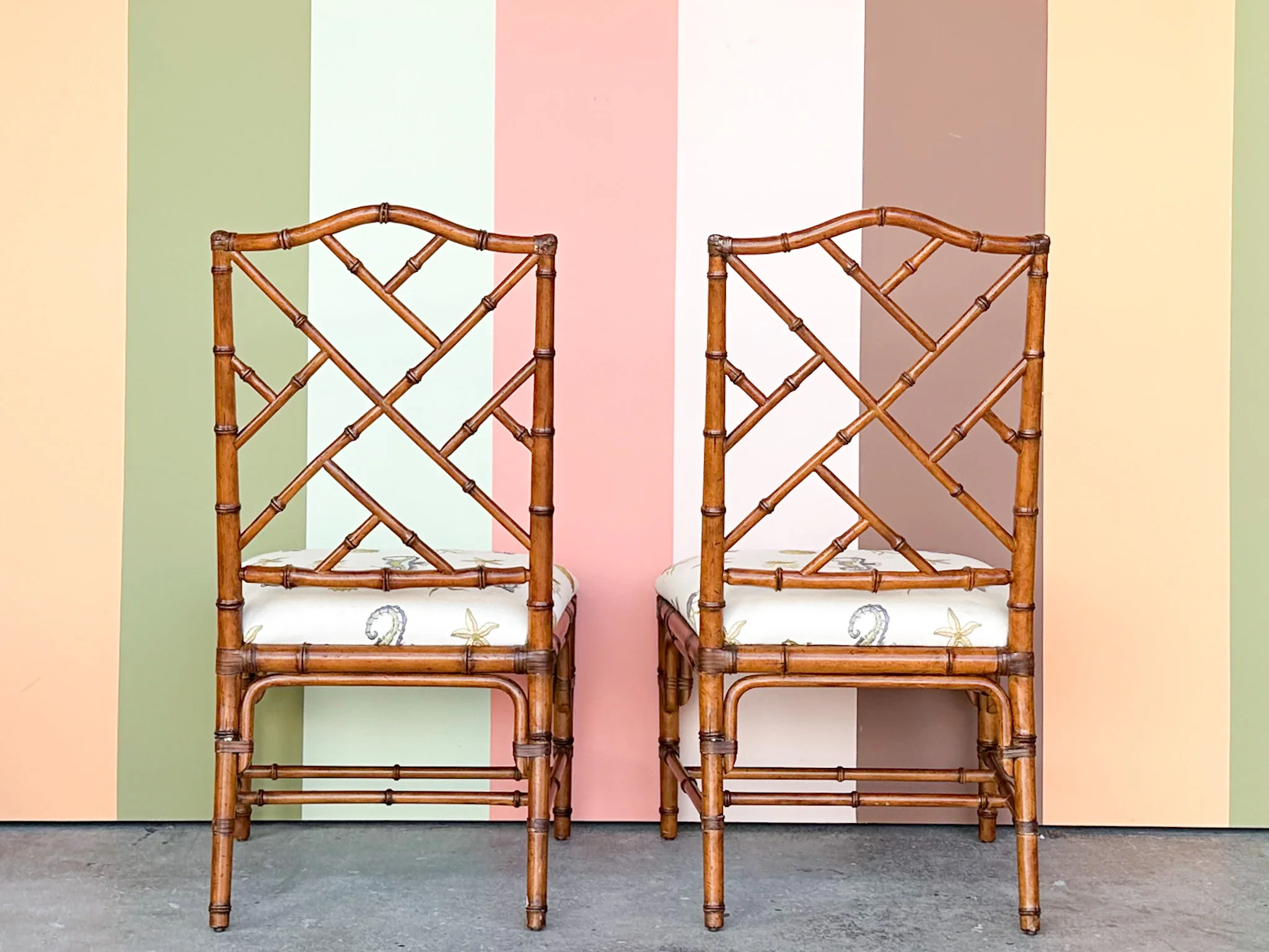 Pair of Faux Bamboo Chippendale Chairs - Image 10