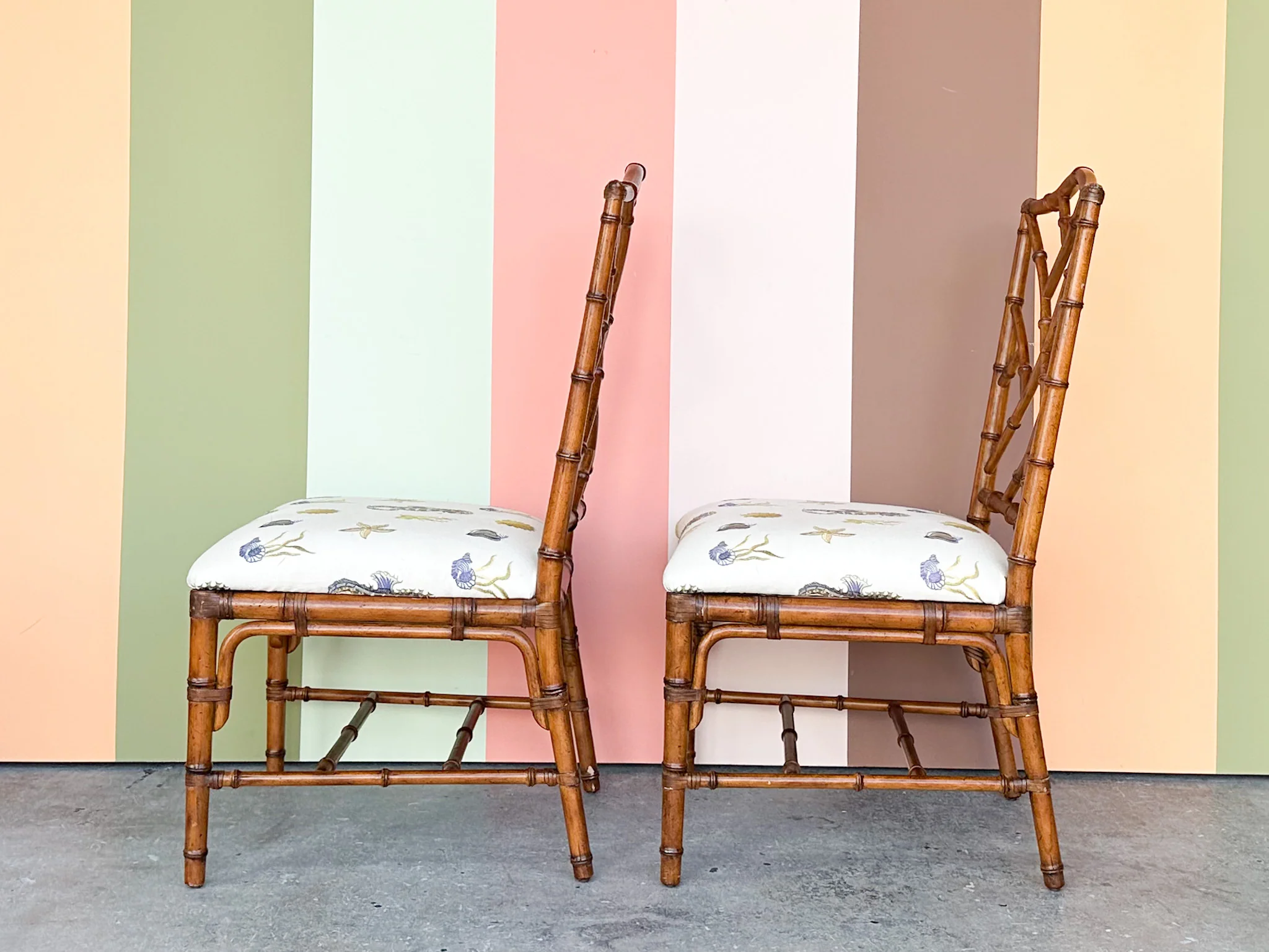 Pair of Faux Bamboo Chippendale Chairs - Image 11