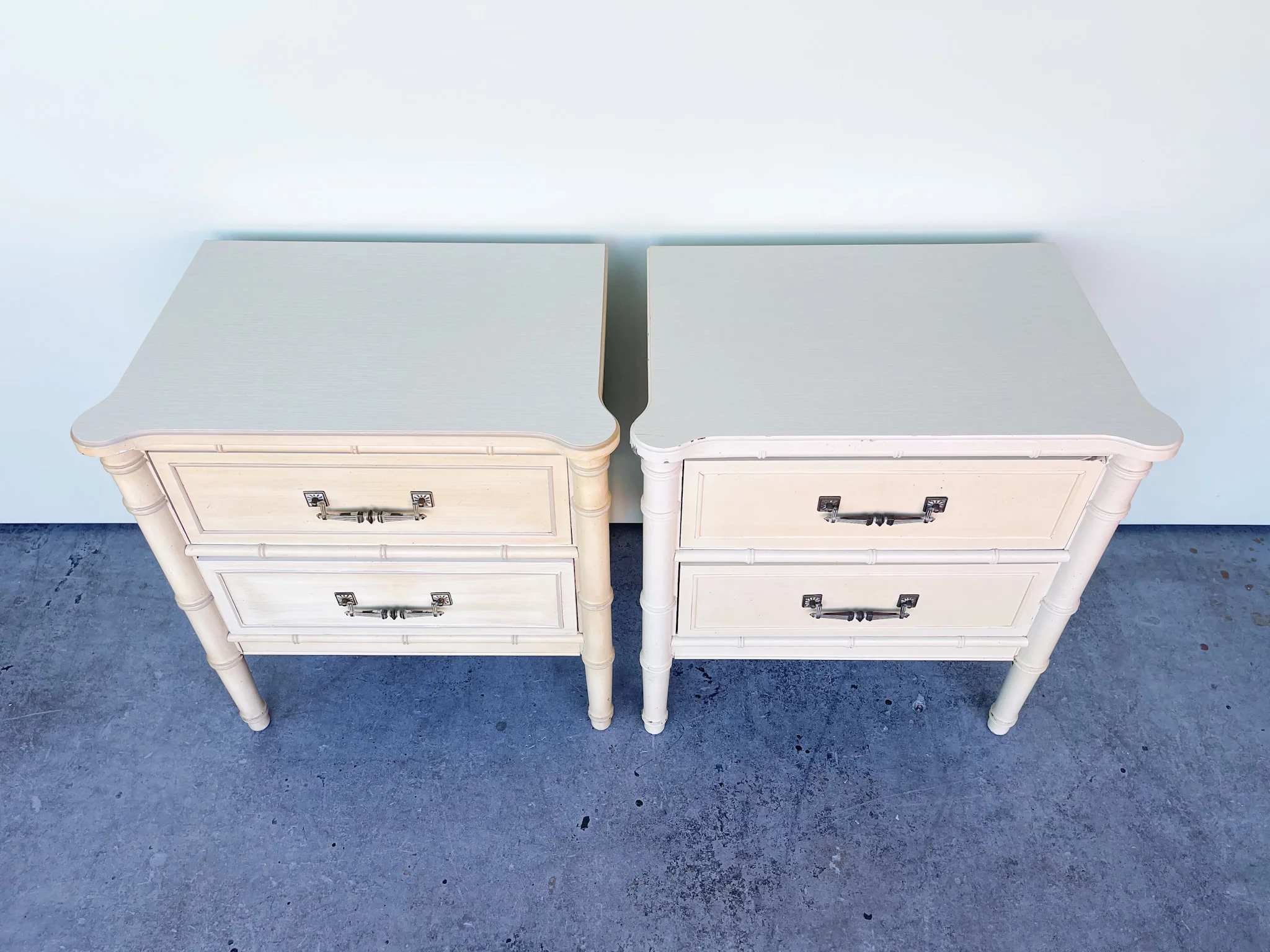 Pair of Faux Bamboo Henry Link Nightstands - Image 3