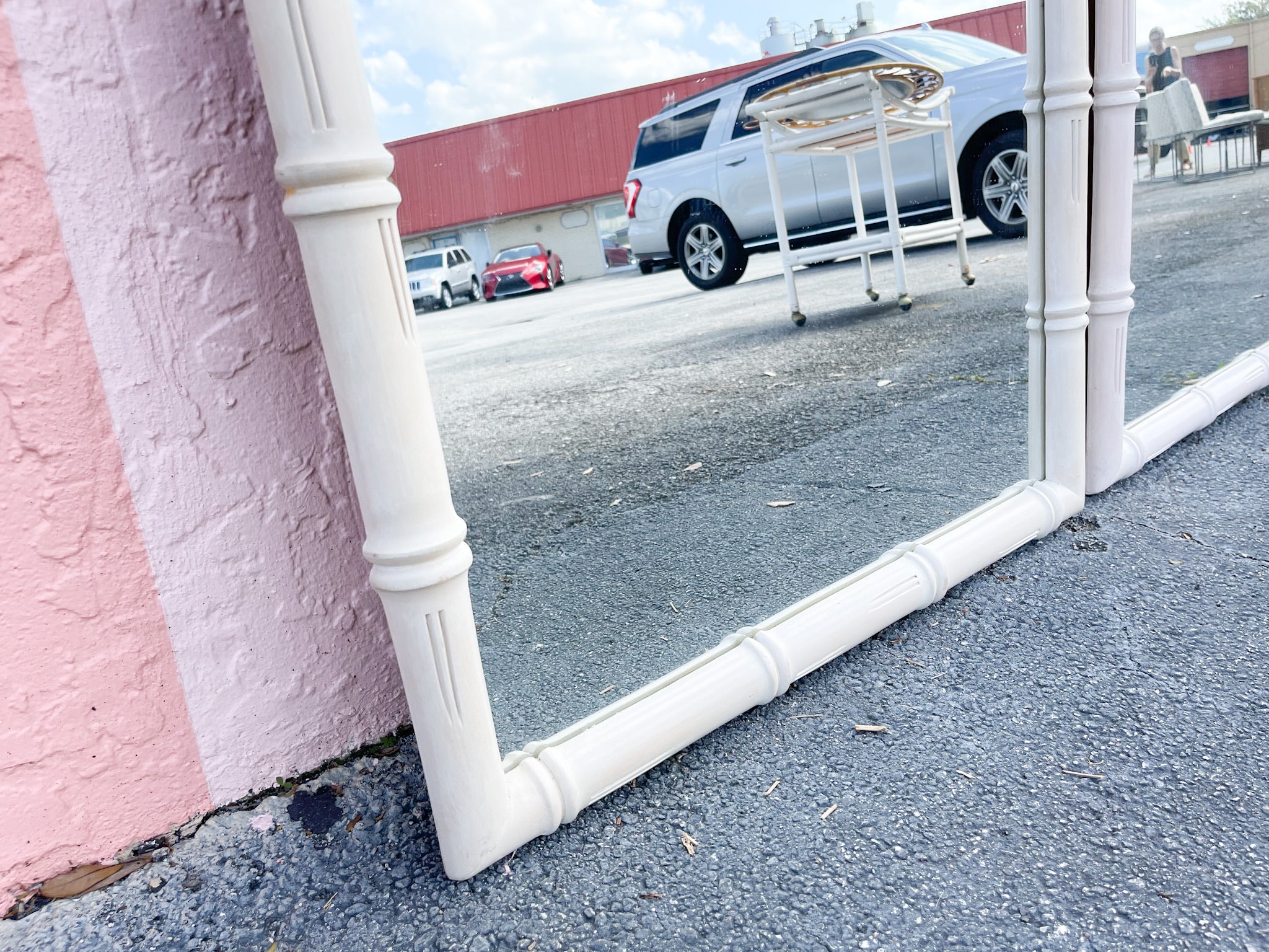 Pair of Faux Bamboo Mirrors - Image 4