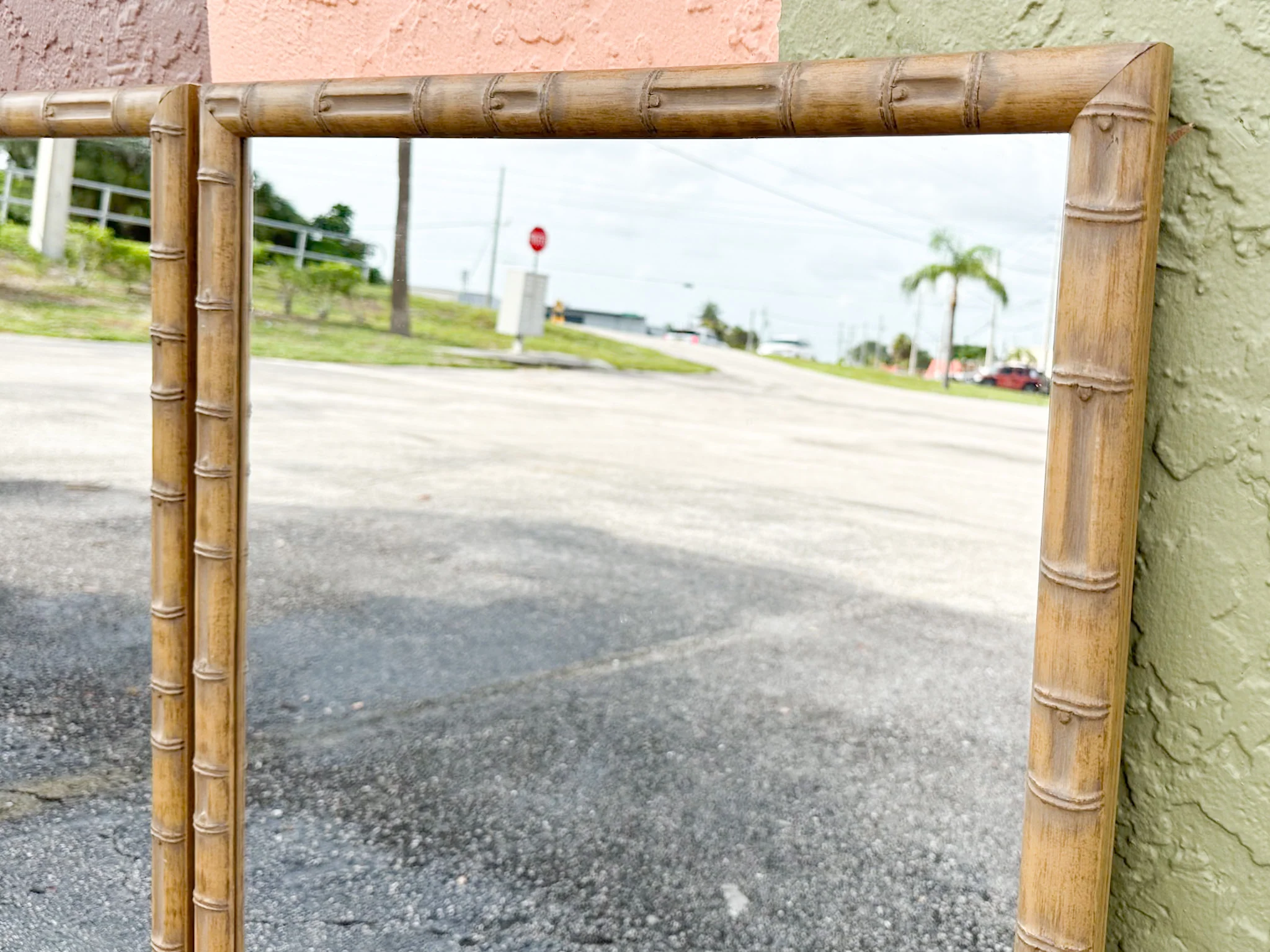 Pair of Faux Bamboo Mirrors - Image 4